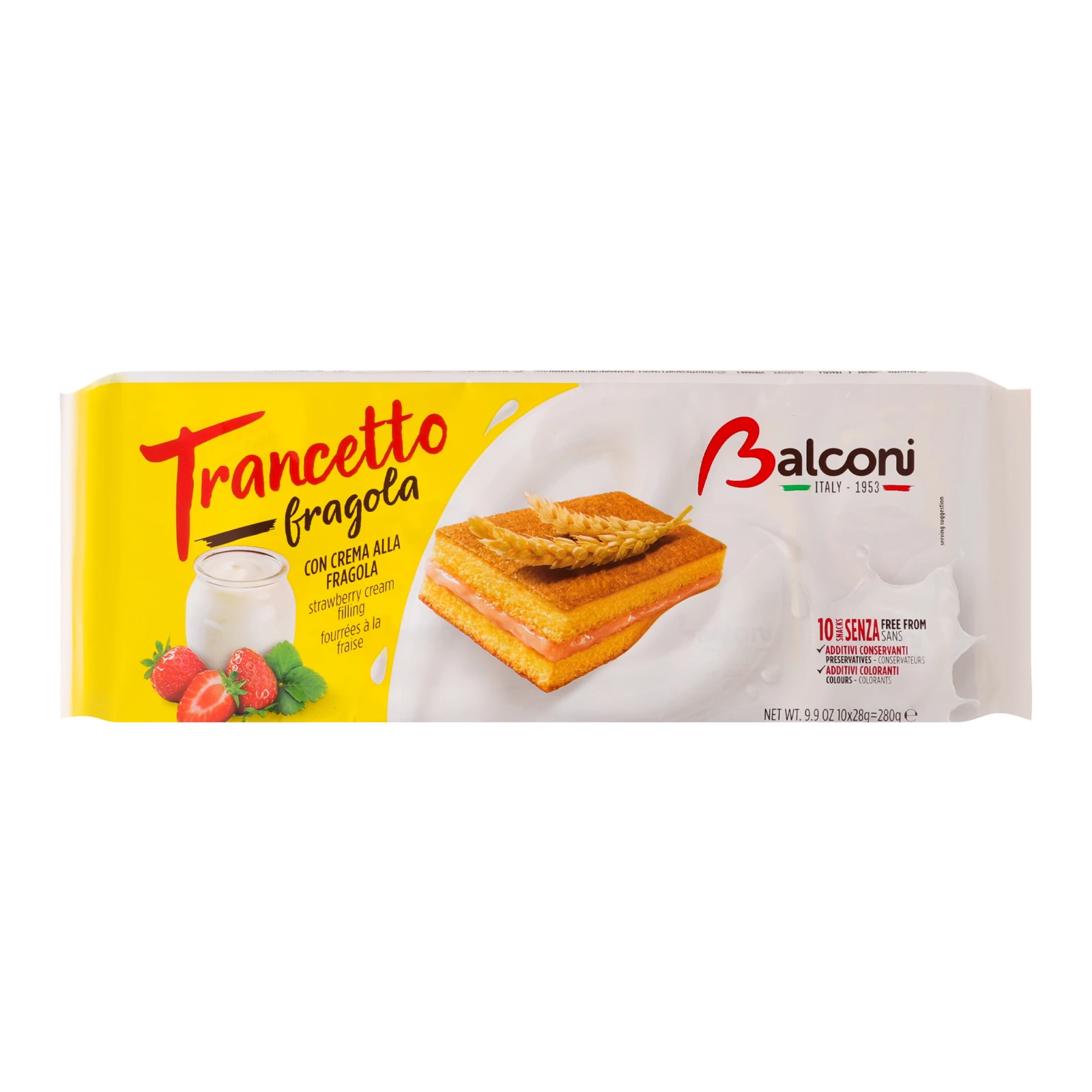 Бісквіти Balconi Trancetto міні полуниця та йогурт 10х28г Фото №:1