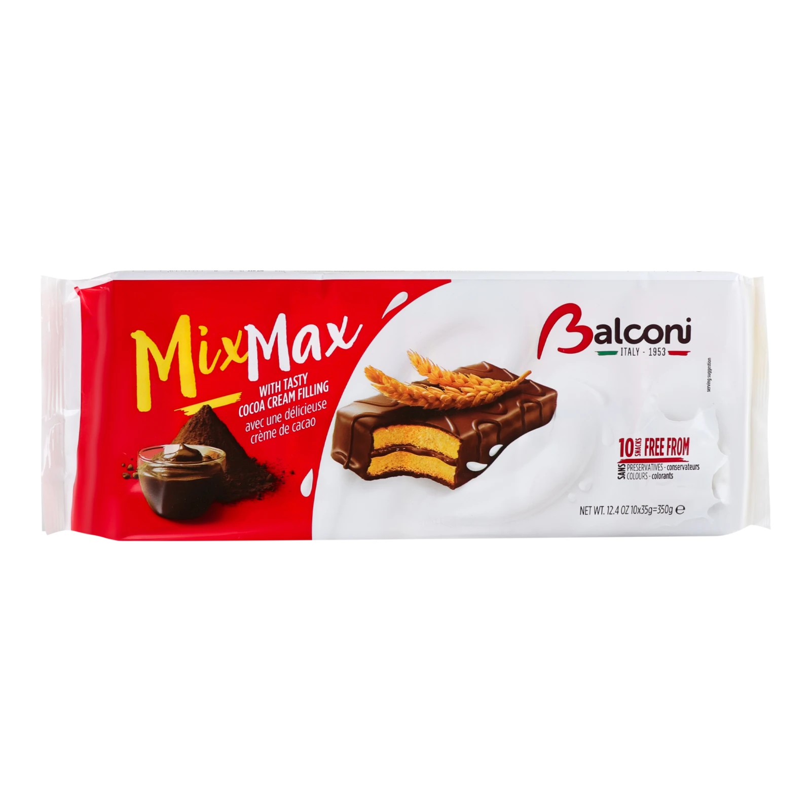 Бісквіти Balconi 350г Міні шоколадна глазур какао Фото №:1