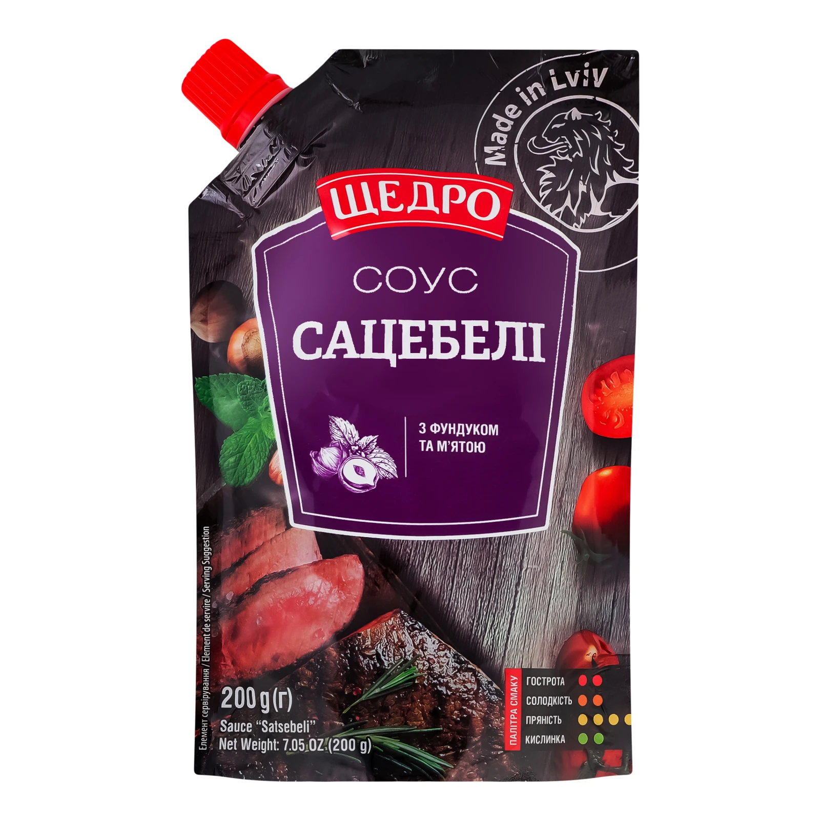 Соус Щедро Сацебелі з фундуком та м'ятою пастеризований 200г Фото №:1