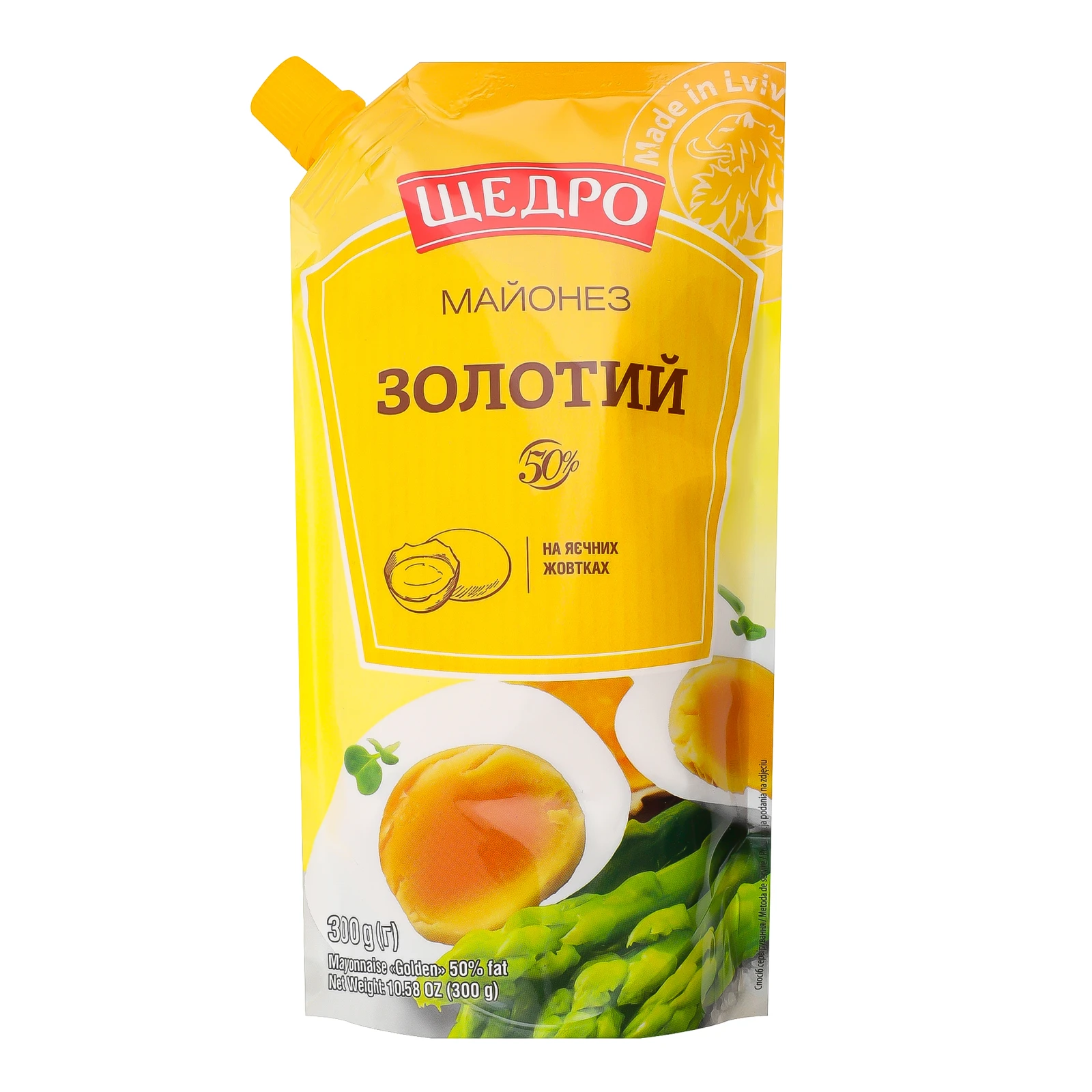 Майонез Щедро на яєчних жовтках Золотий 50% 300г