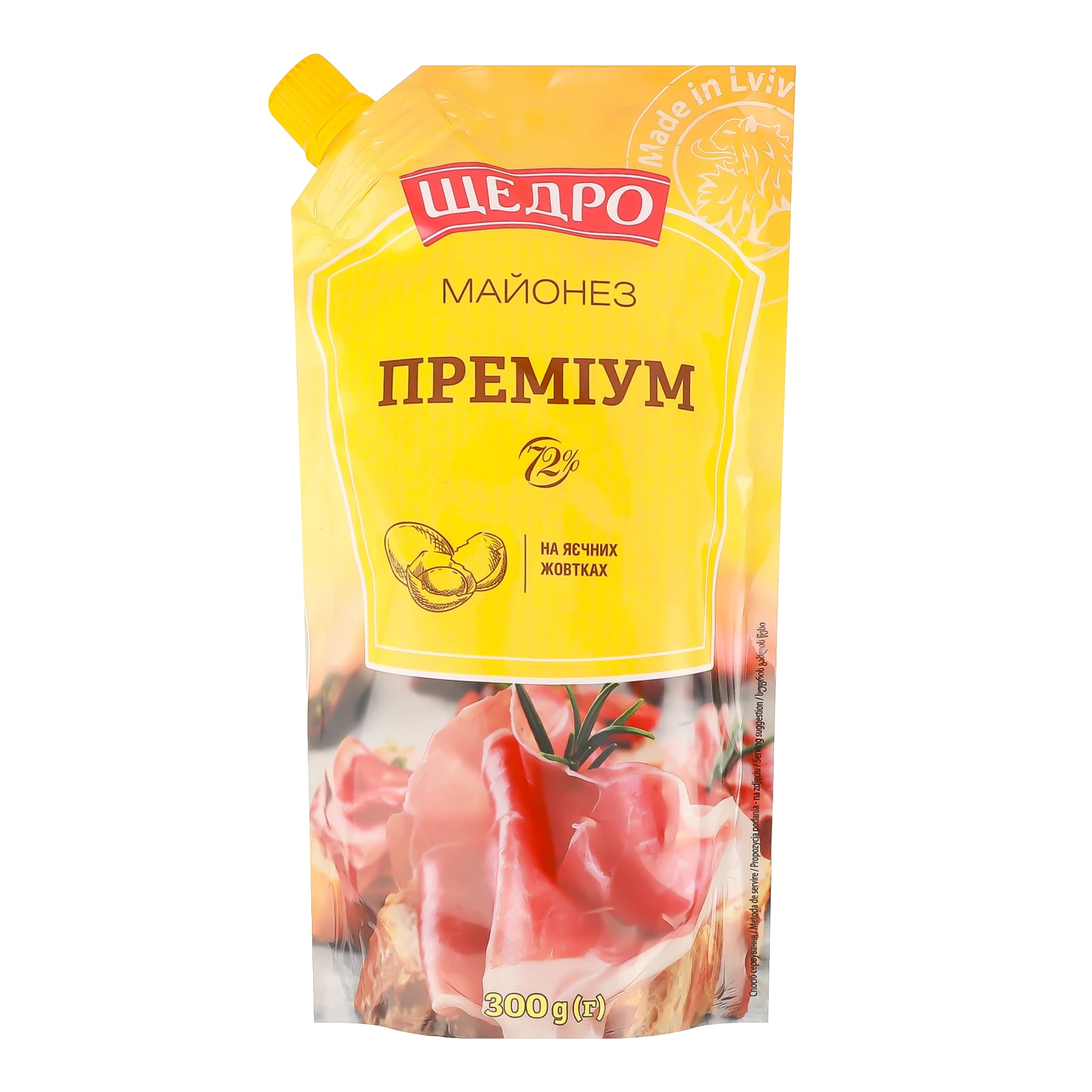 Майонез Щедро на яєчних жовтках Преміум 72% 300г