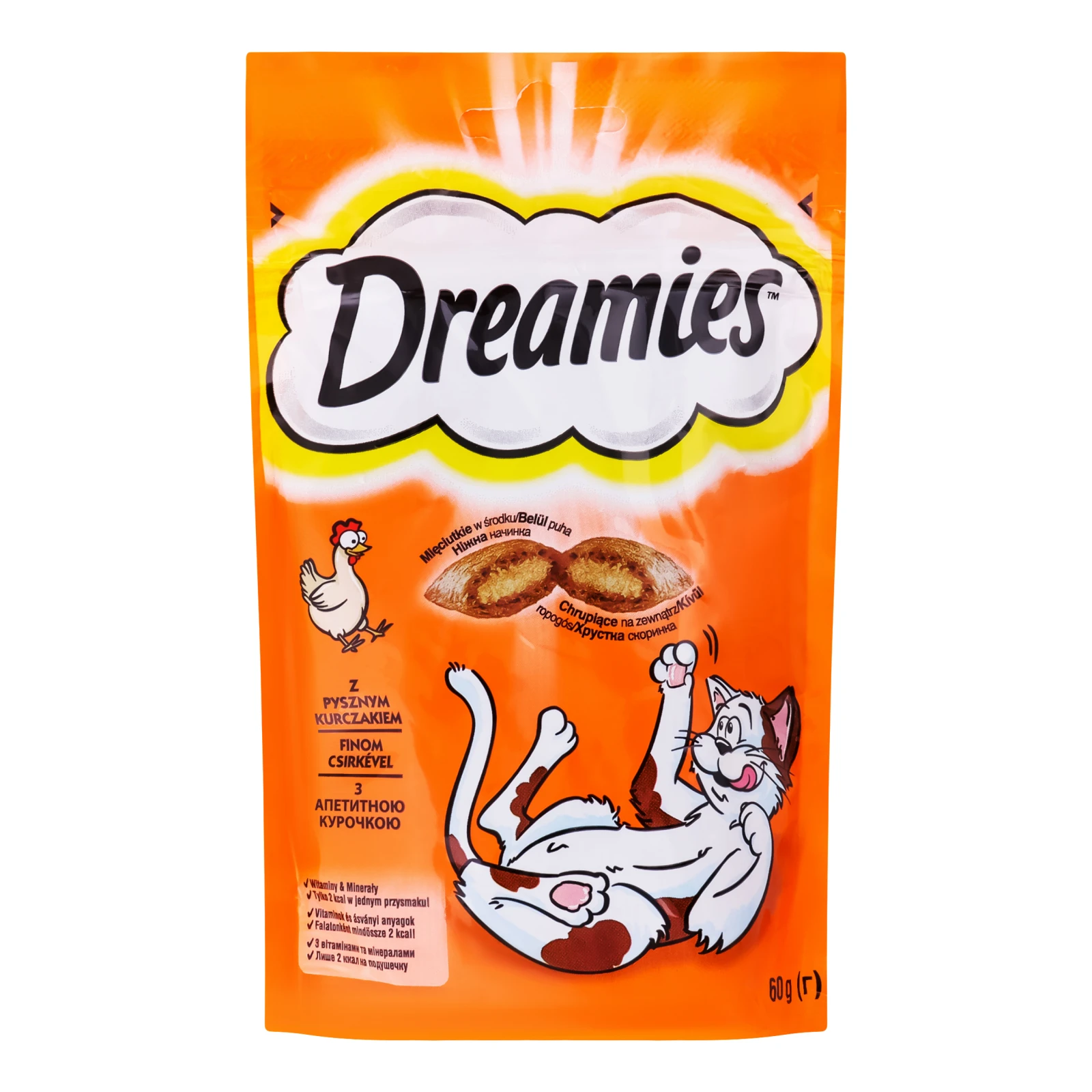 Корм сухий Dreamies З куркою для дорослих котів та кошенят старше 8-ми тижнів 60г Фото №:1