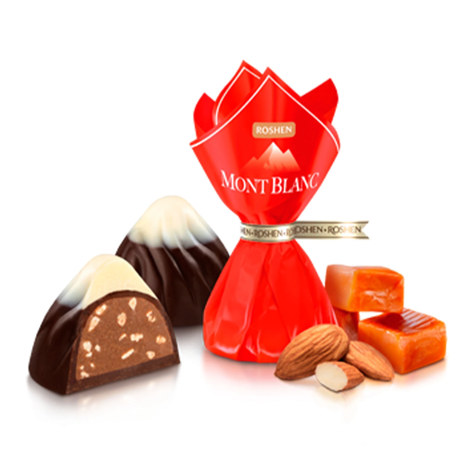 Цукерки Roshen Монблан карамелізований мигдаль