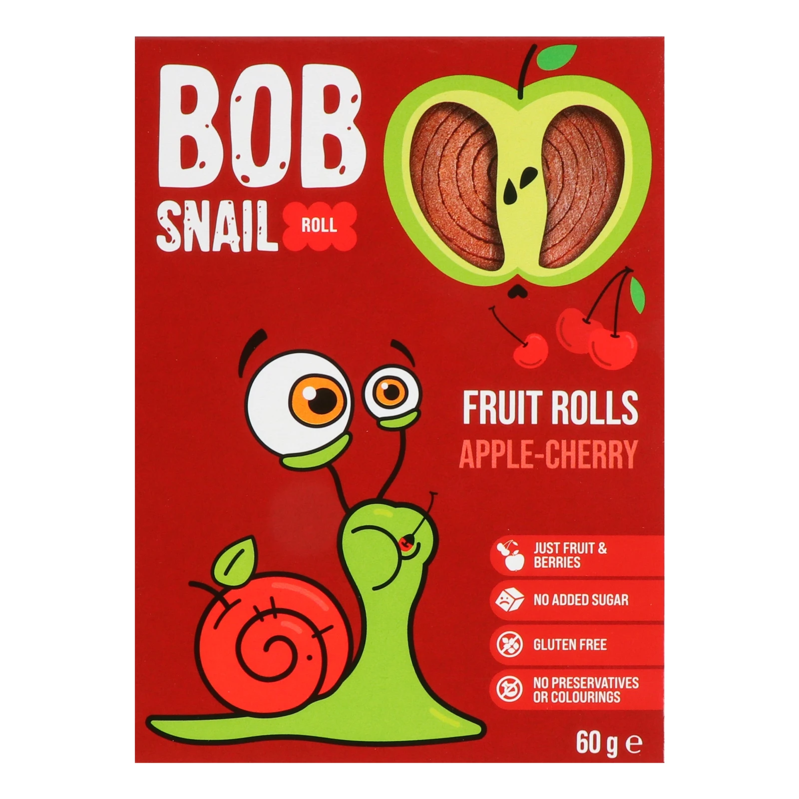 Цукерки Bob Snail фруктові натуральні Яблучно-вишневі 60г