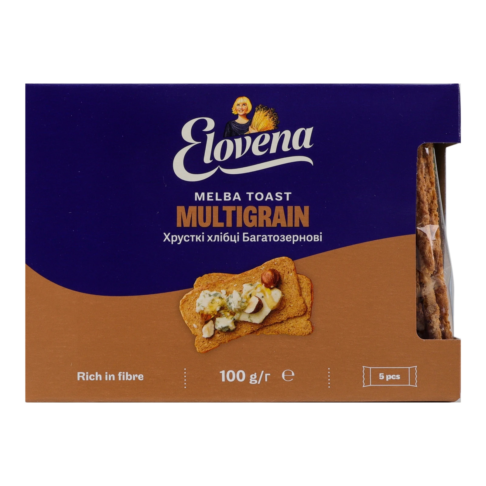 Хлібці багатозернові Elovena хрусткі 100г Фото №:1