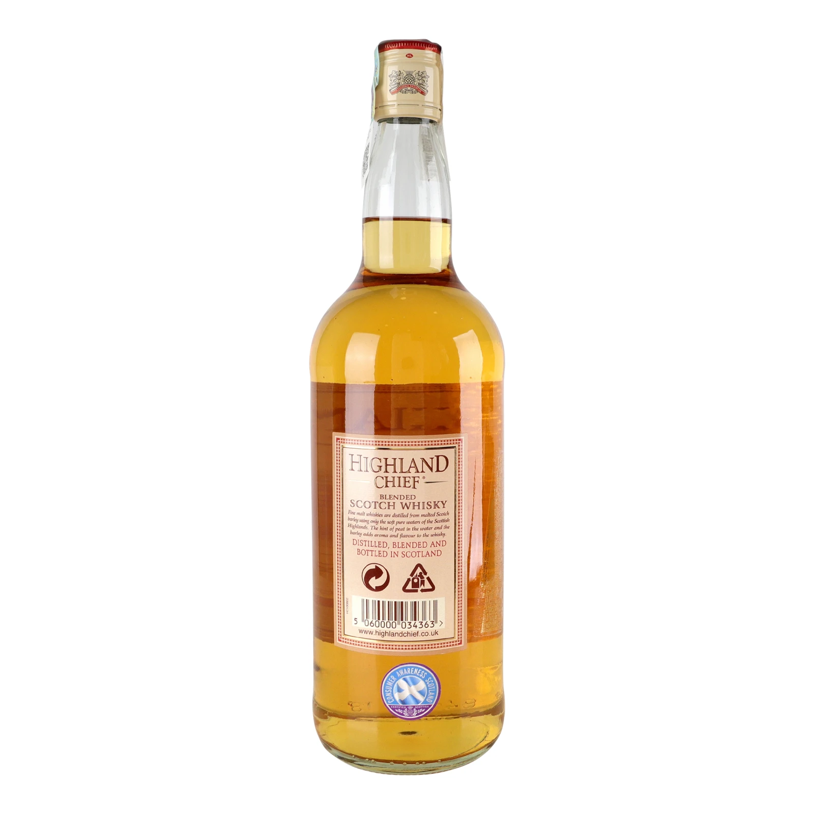 Віскі Highland Chief 3YO шотландське купажоване 40% 1л фото 2