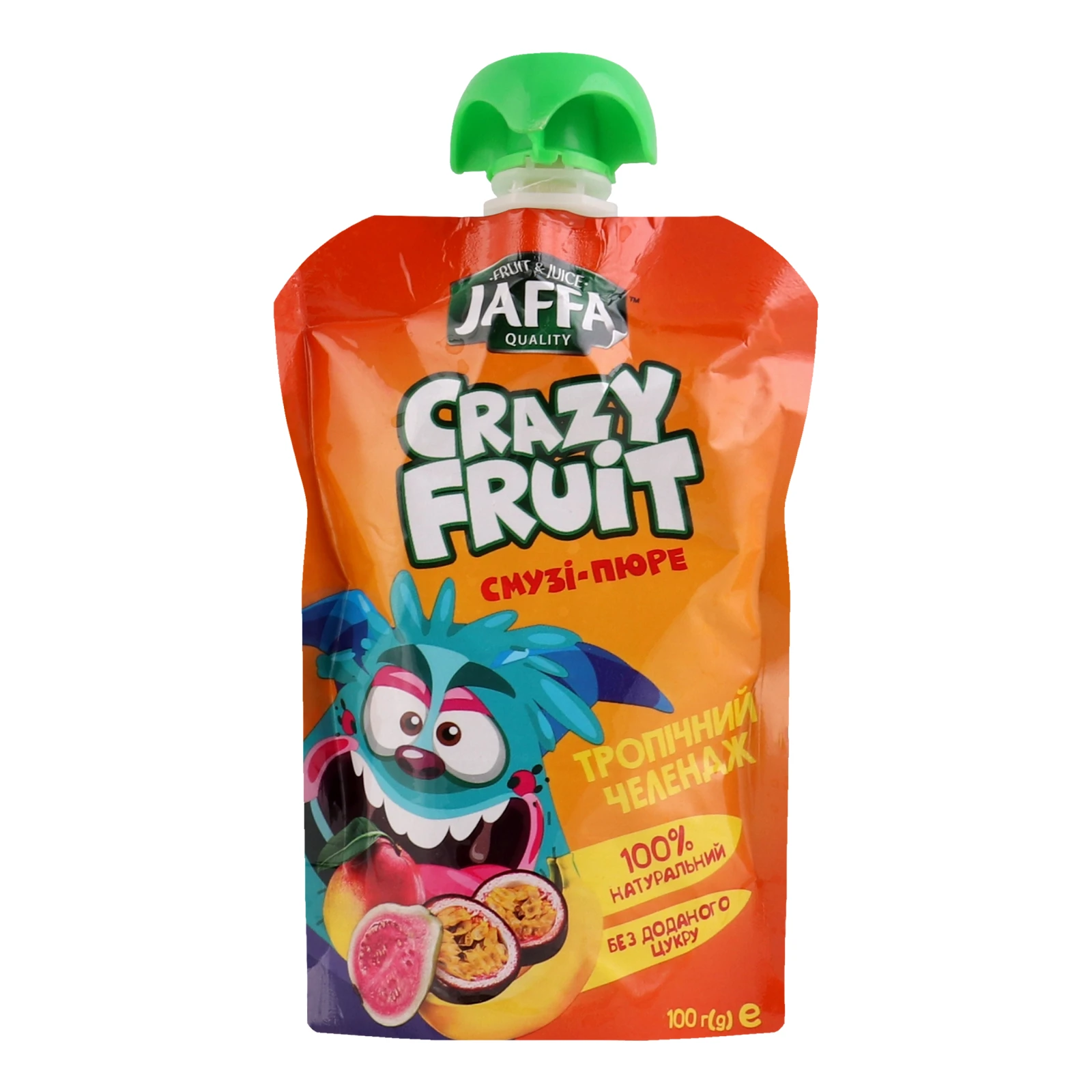 Смузі-пюре Jaffa Crazy Fruit Тропічний челендж з манго, бананів, гуави з маракуйєю 100г Фото №:1