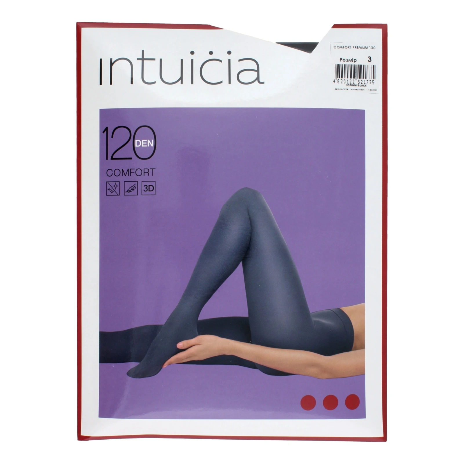 Колготки Intuicia Comfort жіночі 120den 3 чорний Фото №:3