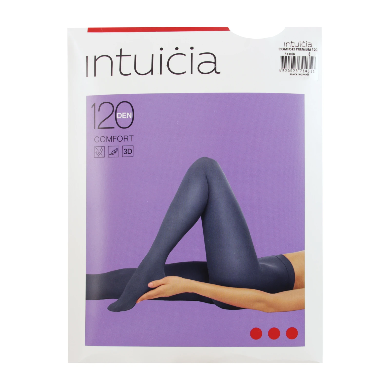 Колготи ІНТУІЦІЯ COMFORT PREMIUM 120 BLACK 5 Фото №:1