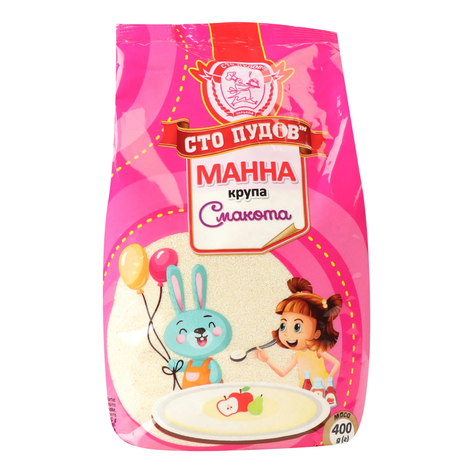 Крупа Сто пудов Смакота манна 400г Фото №:1