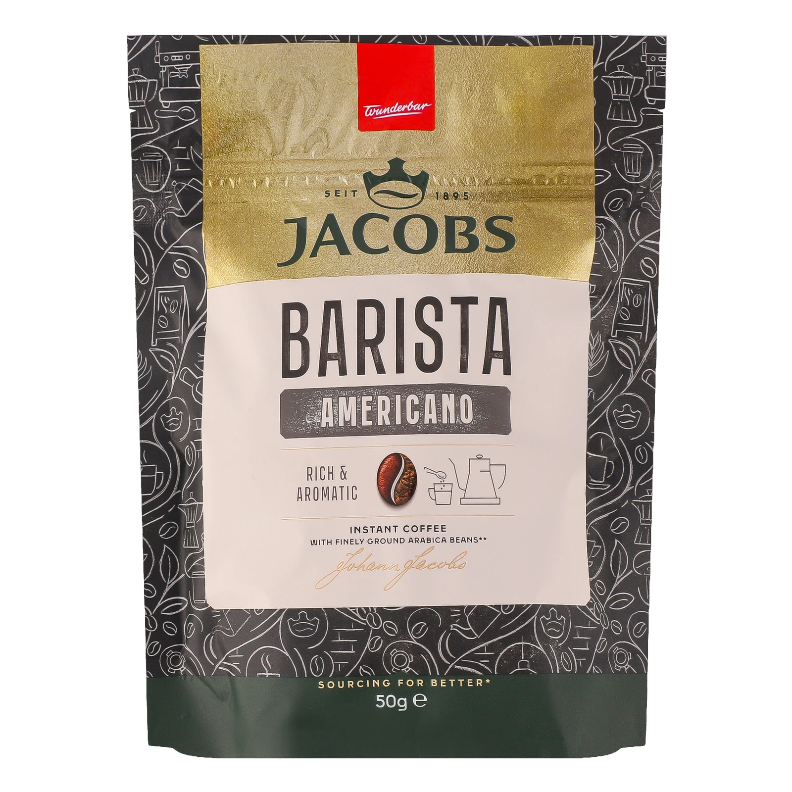 Кава Jacobs Barista Editions Americano розчинна сублімована з частинками змелених кавових зерен 50г Фото №:1