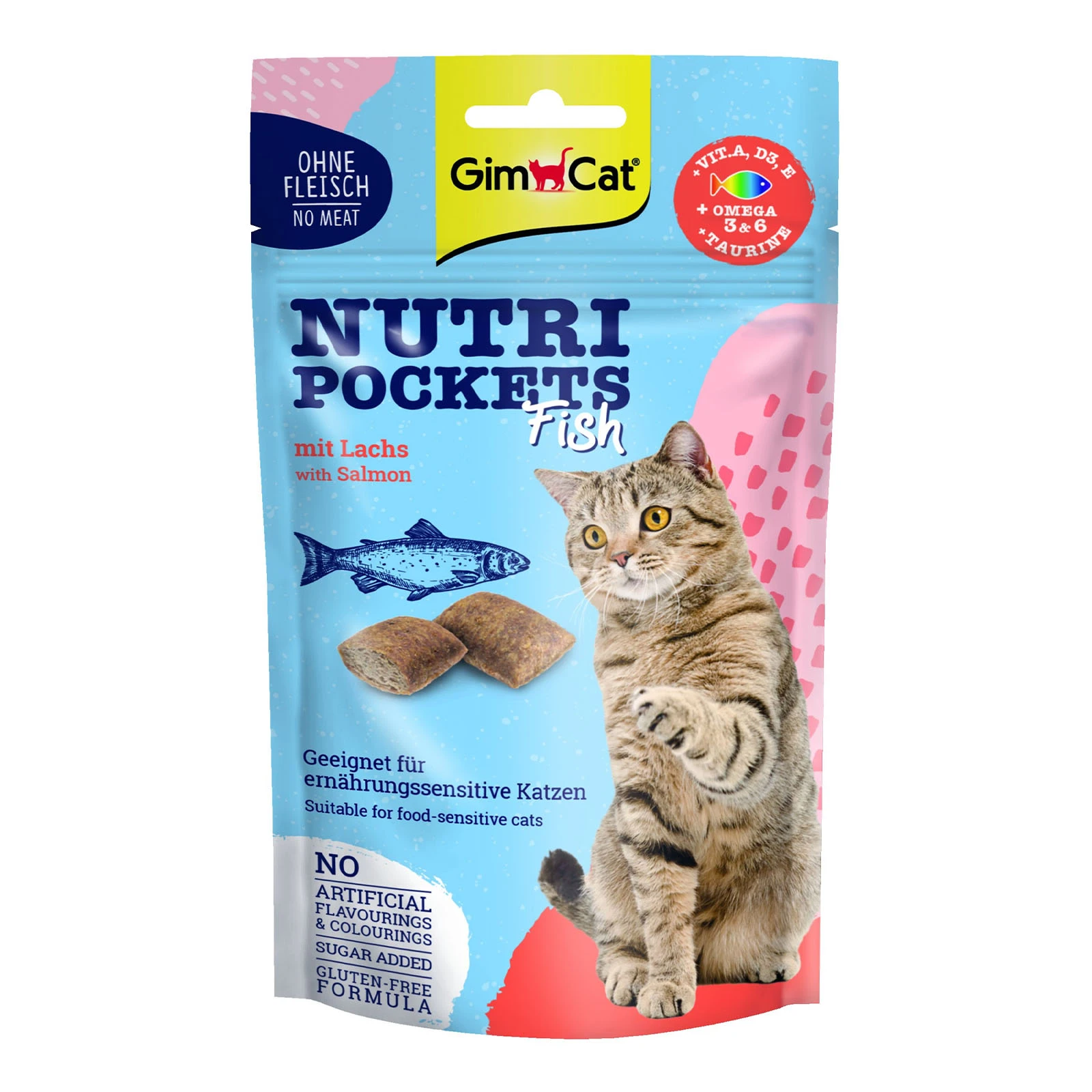 *Ласощі для котів GimCat Nutri Pockets Рибні лосось 60г Фото №:1