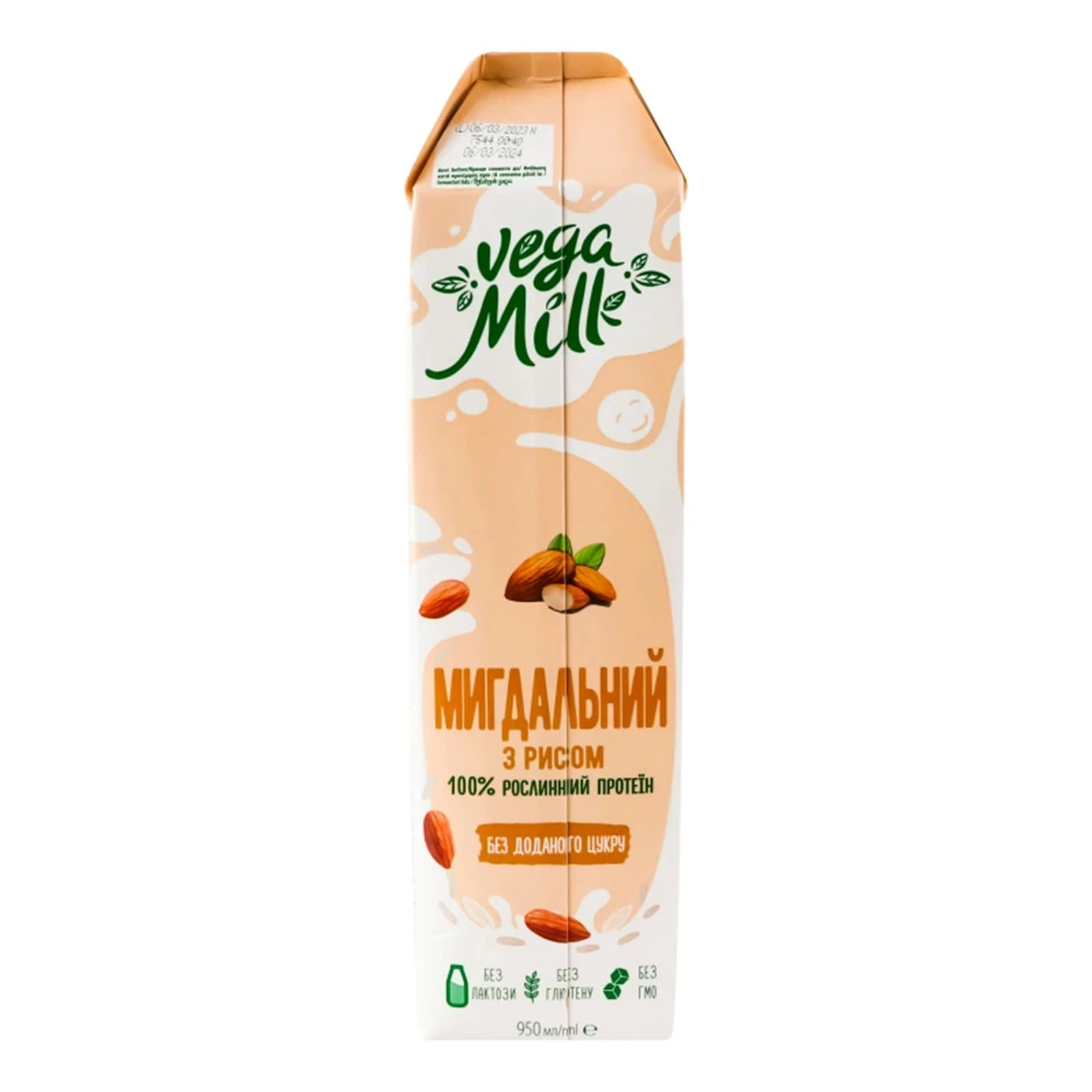 Напій мигдальний Vega Milk з рисом ультрапастеризований 950мл Фото №:2