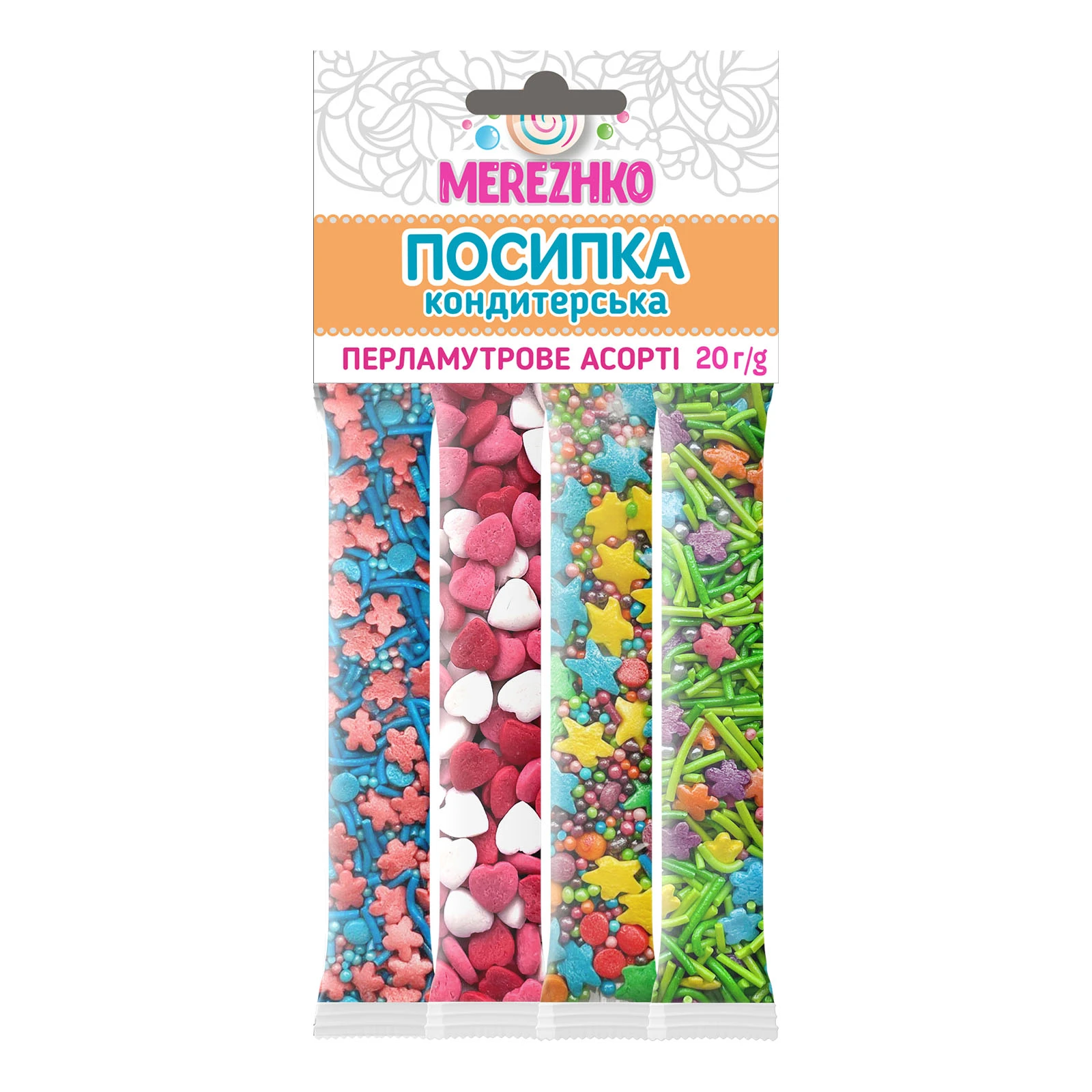 Посипка кондитерська Merezhko 15г фігурна асорті Фото №:1