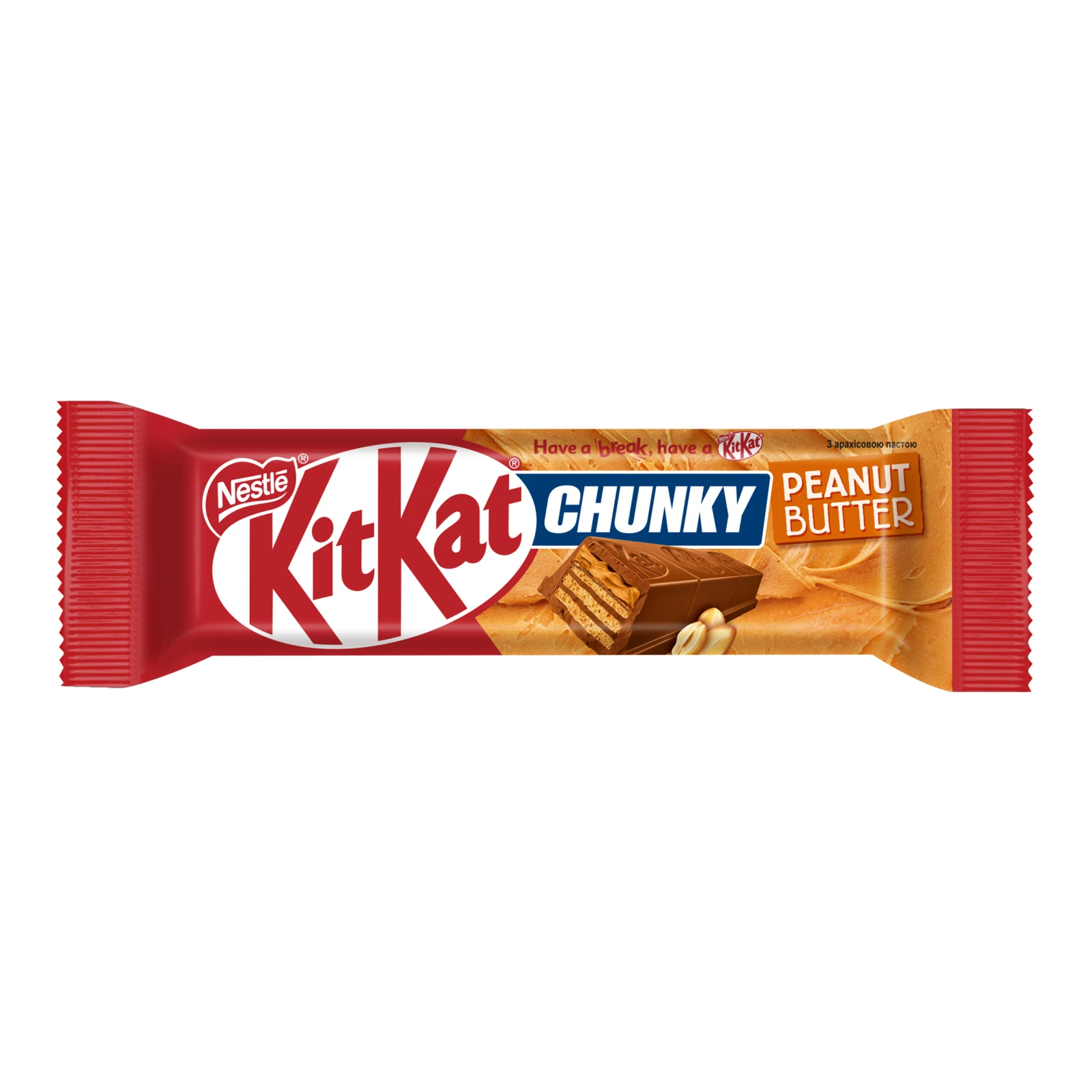 Вафлі Kit Kat Chunky Peanut butter з арахісовою пастою у молочному шоколаді 42г