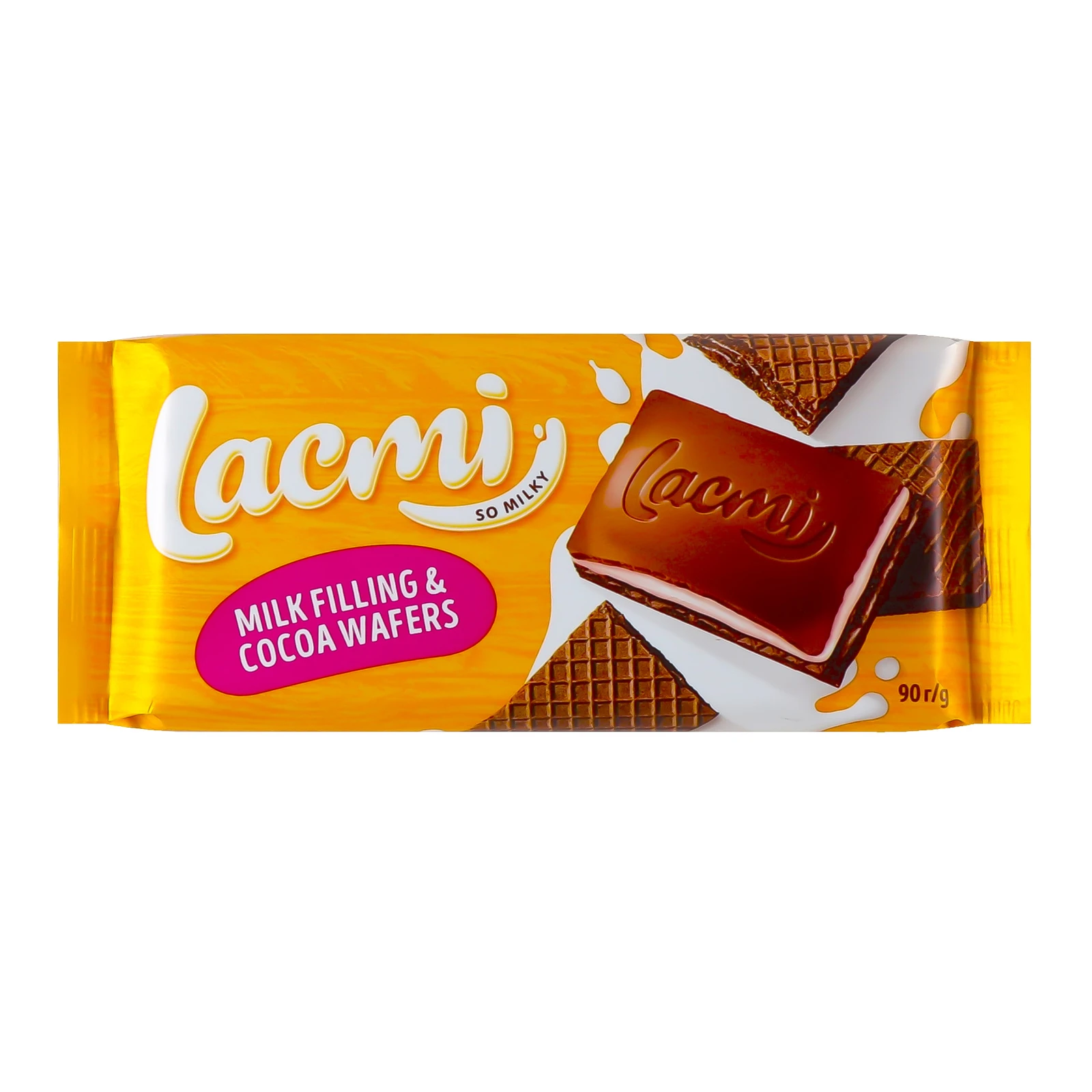 Шоколад Roshen Lacmi Milk Filling&Cocoa wafers молочний з молочною начинкою та вафлею 90г