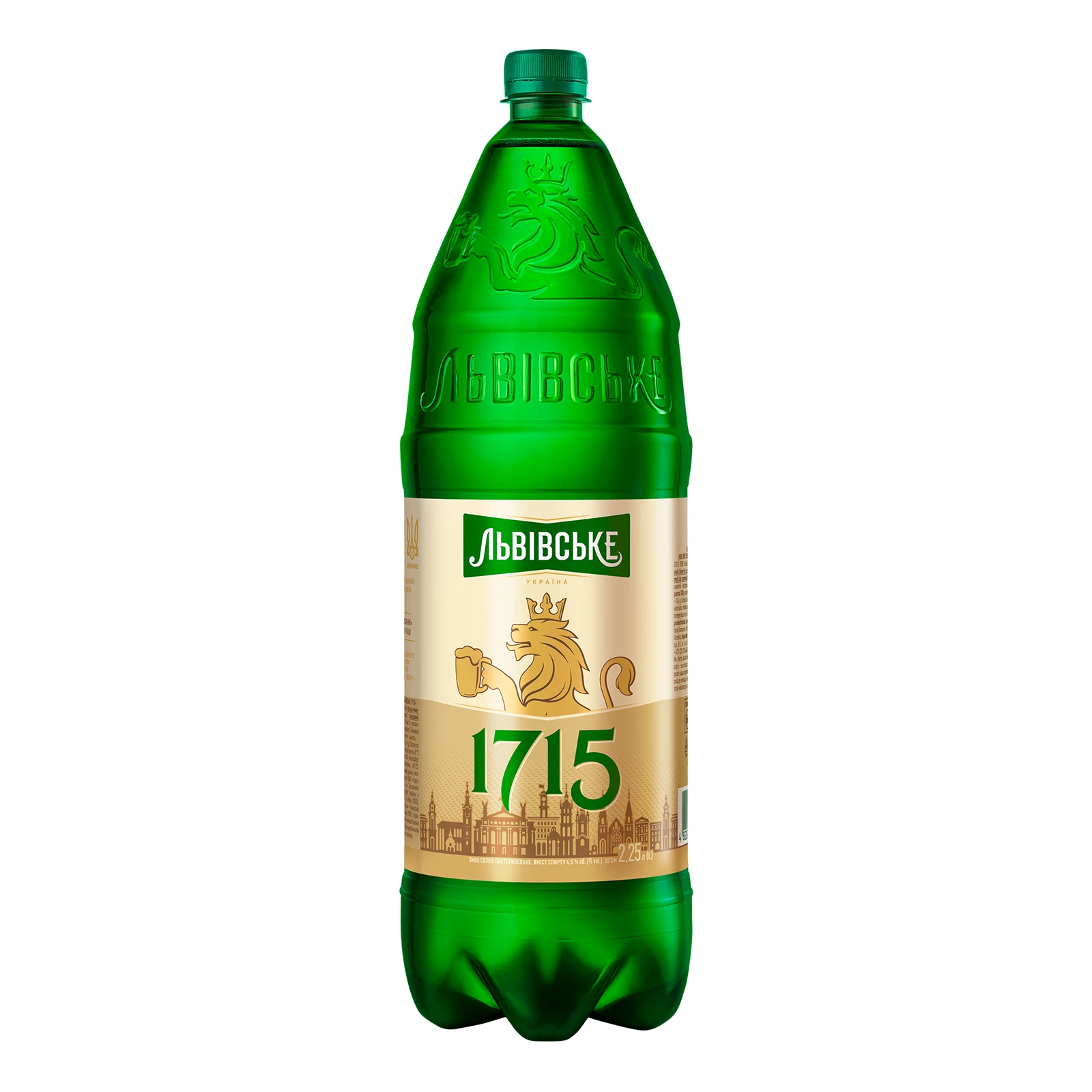 Пиво Львівське 1715 світле пастеризоване 4.5% 2.25л Фото №:1