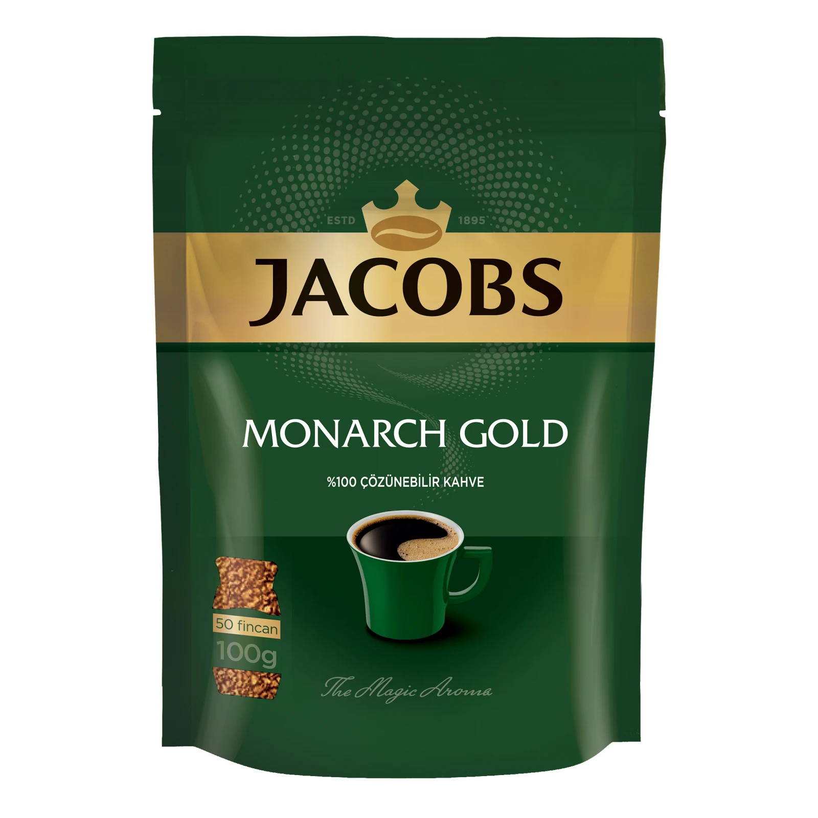 Кава Jacobs Monarch Gold натуральна розчинна сублімована 100г Фото №:1