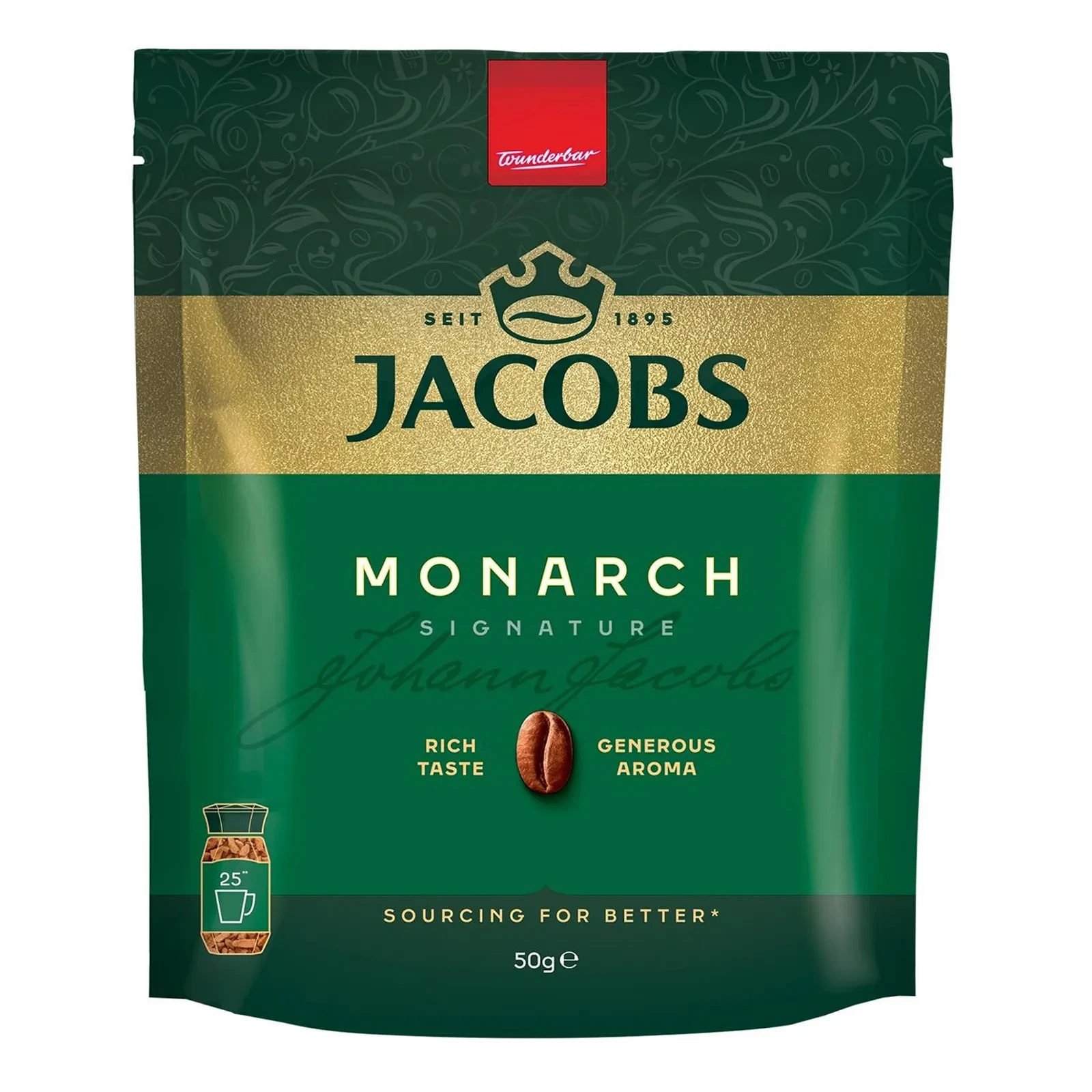 Кава Jacobs Monarch натуральна розчинна сублімована 50г Фото №:1