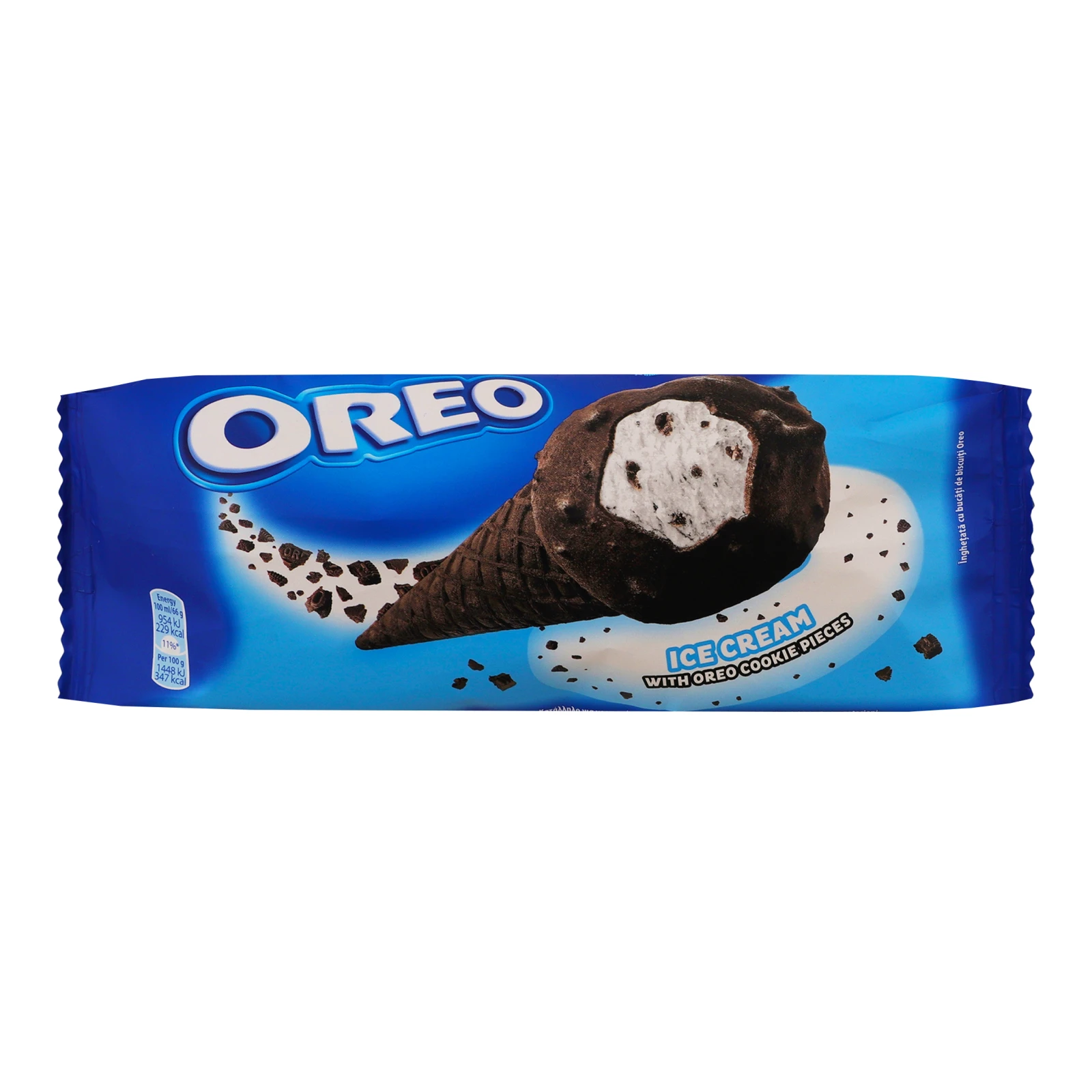 Морозиво Oreo з шоколадною глазур'ю з крихтою какао печива зі смаком ванілі у ріжку 66г