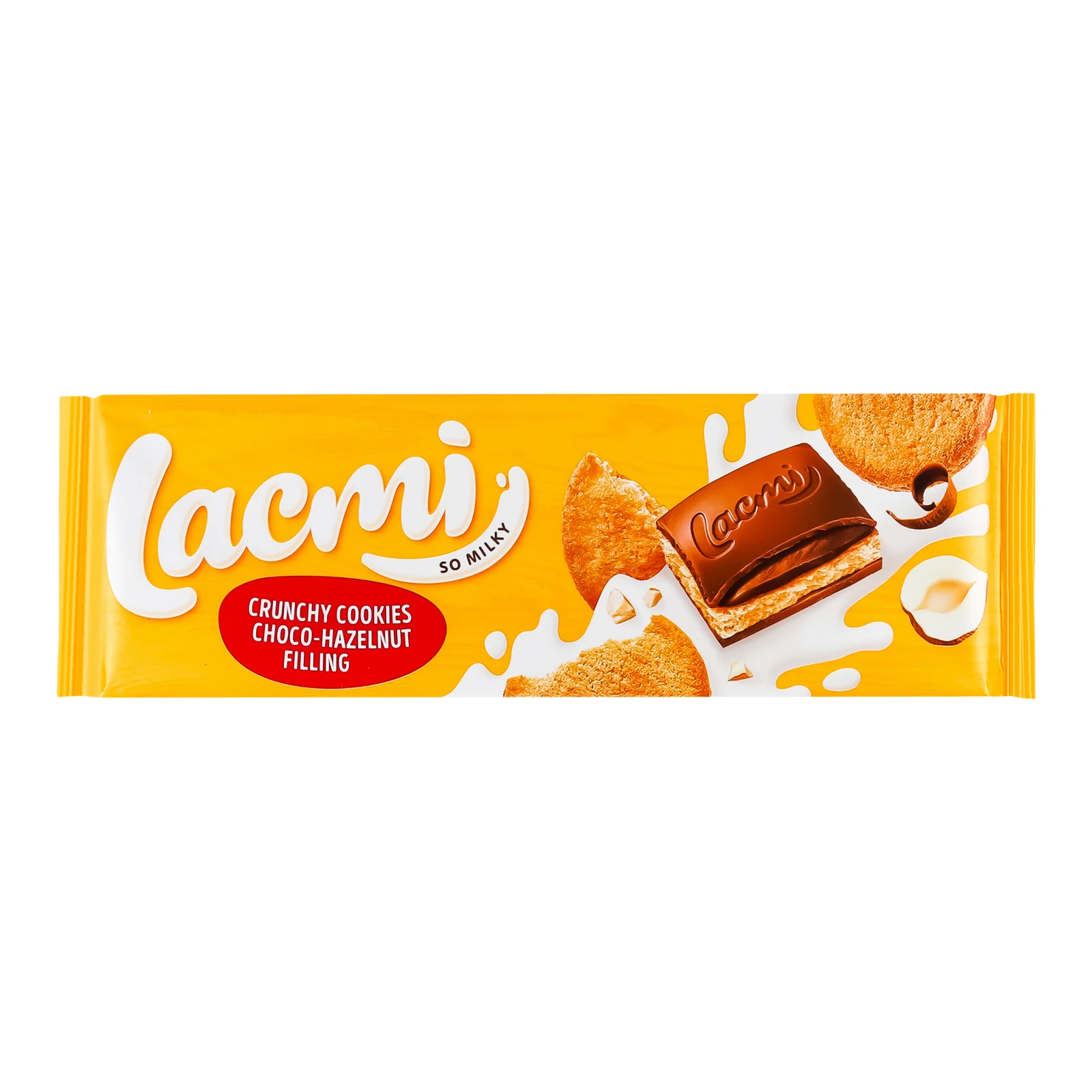 Шоколад Roshen Lacmi Crunchy cookies choco-hazelnut filling молочний з шоколадно-горіховою начинкою та печивом 265г