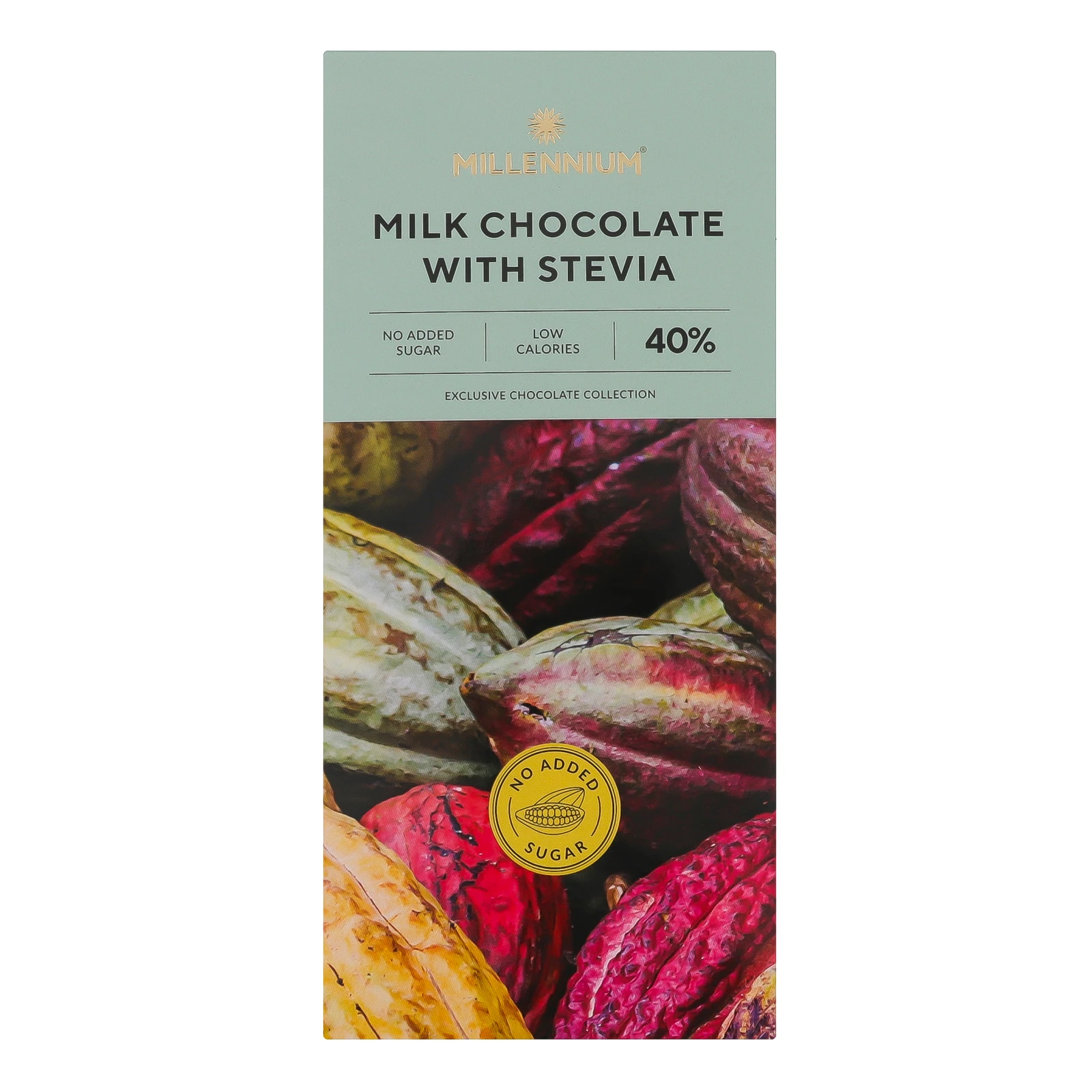 Шоколад Millennium молочний зі стевією 40% 100г Фото №:1