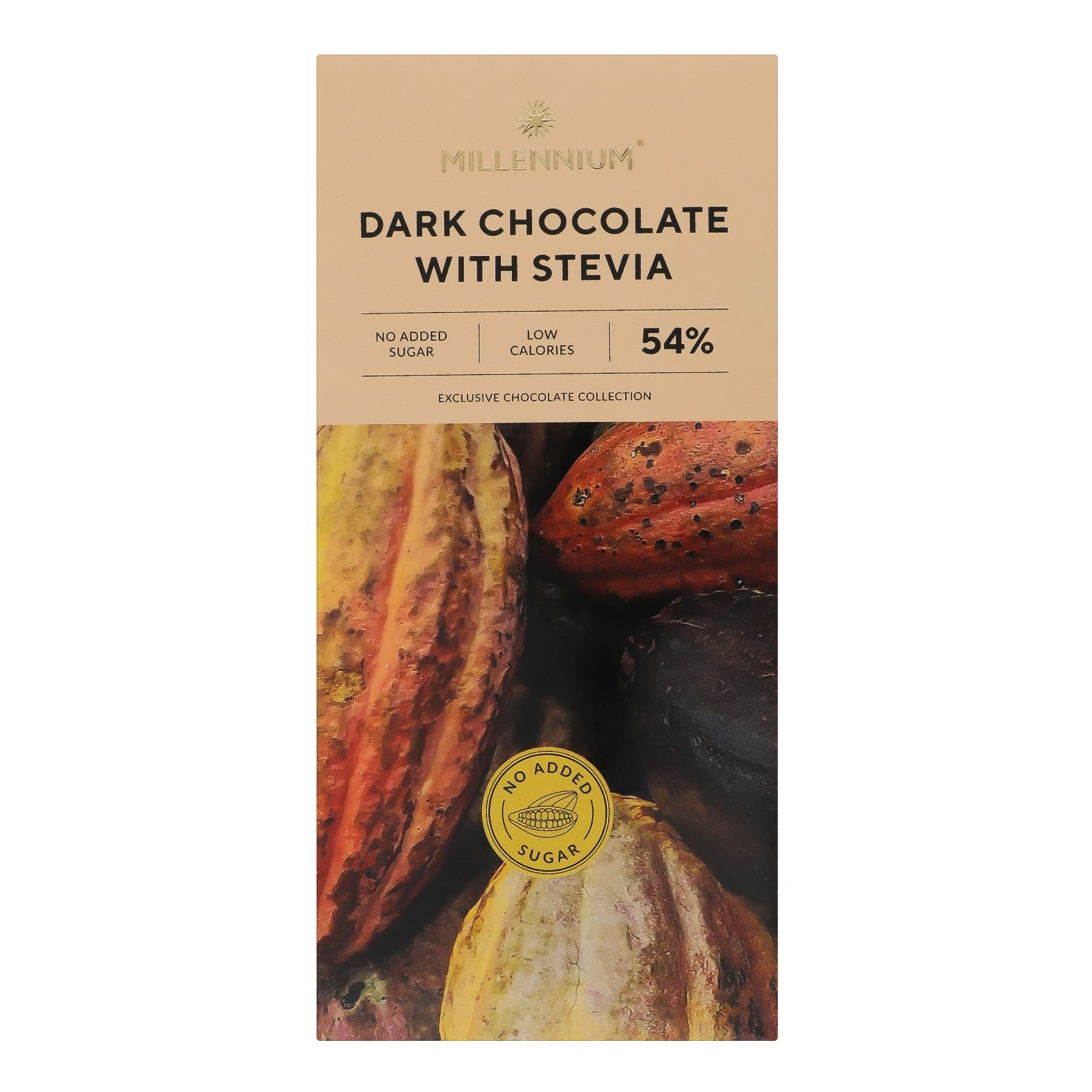 Шоколад Millennium чорний зі стевією 54% 100г Фото №:1