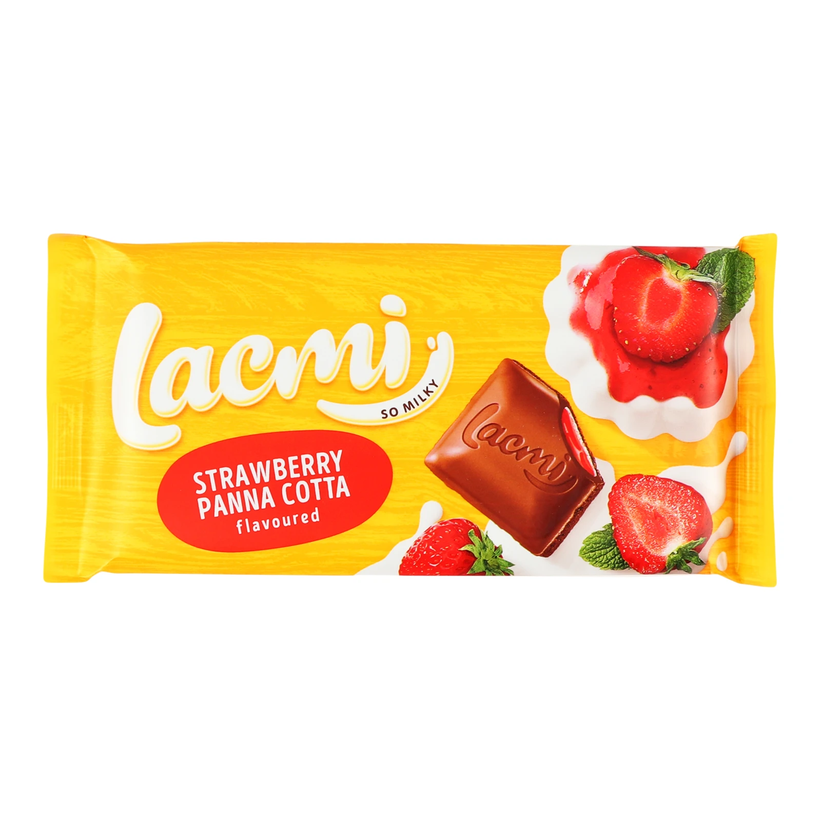 Шоколад Roshen Lacmi Strawberry Panna Cotta молочний 90г Фото №:1