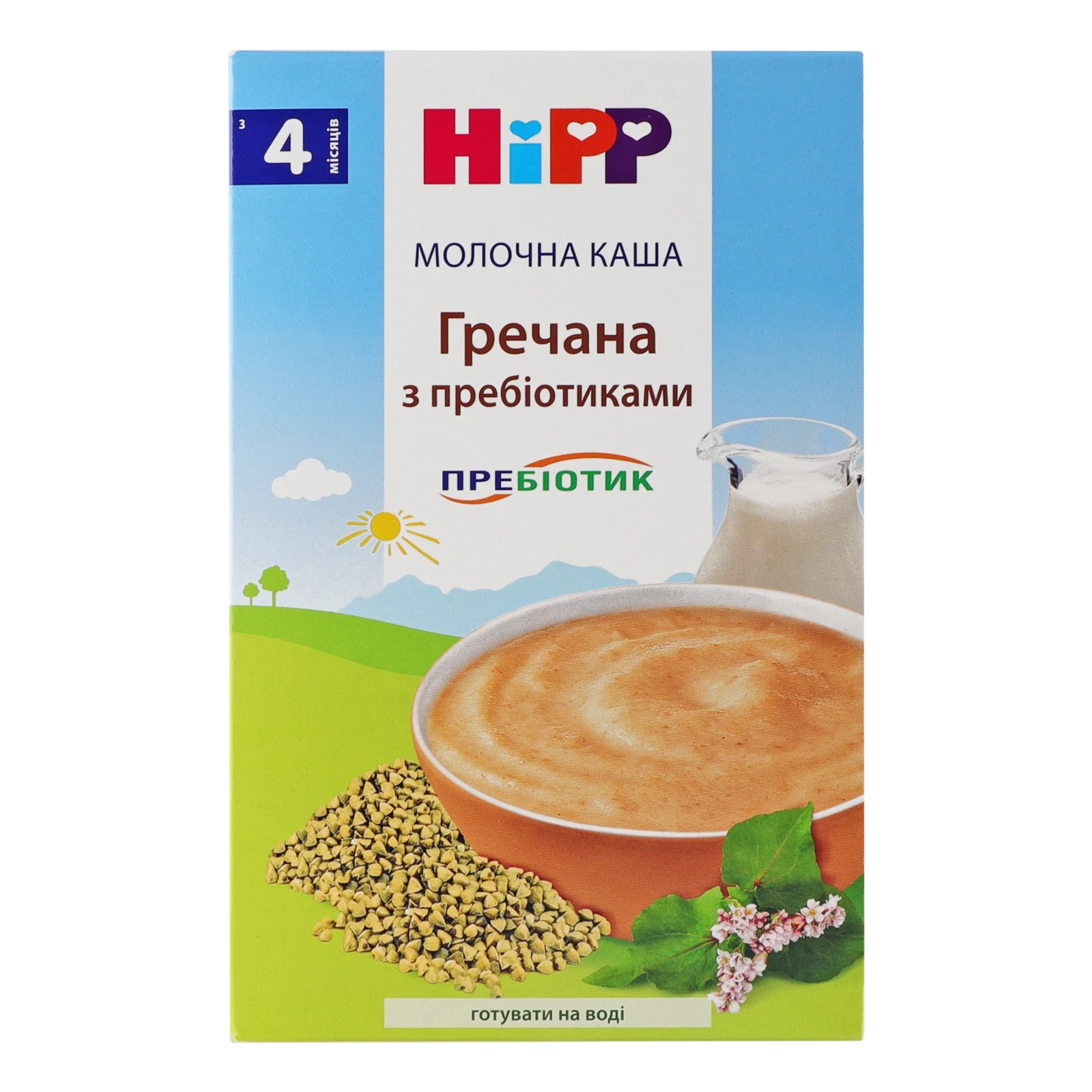 Каша дитяча Hipp молочна Гречана з пребіотиками для дітей від 4-х місяців 250г Фото №:1