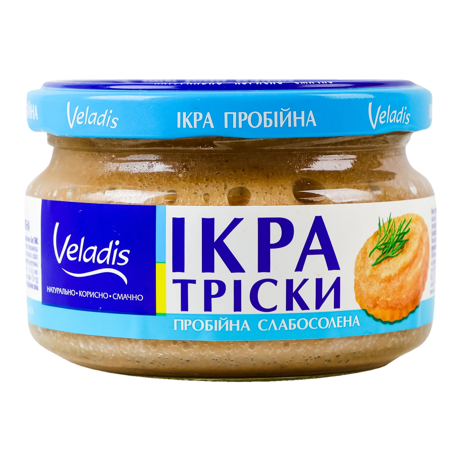 Ікра тріски Veladis пробійна слабосолена 180г Фото навігації №:1