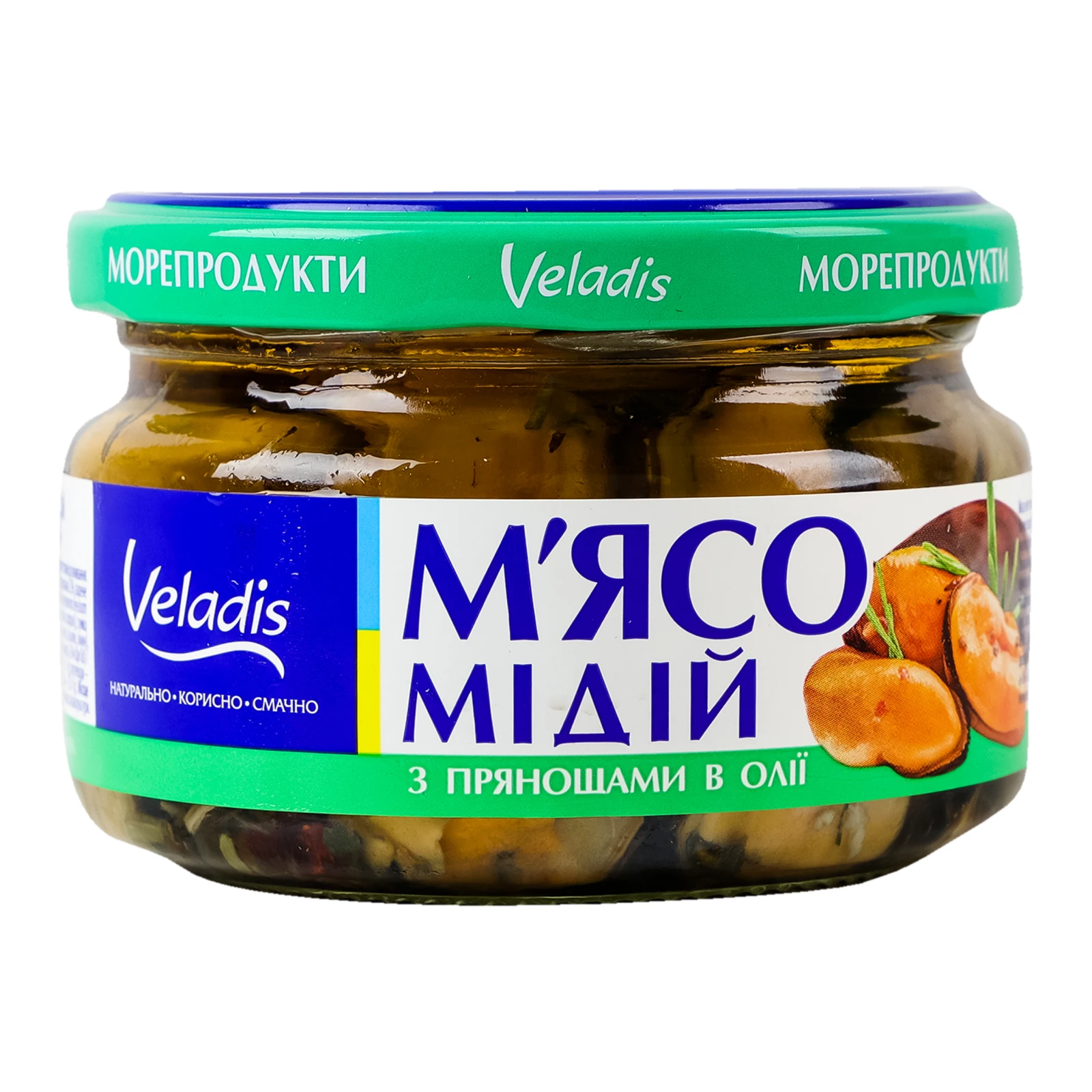 Мідії Veladis м'ясо в олії з прянощами 200г Фото №:1