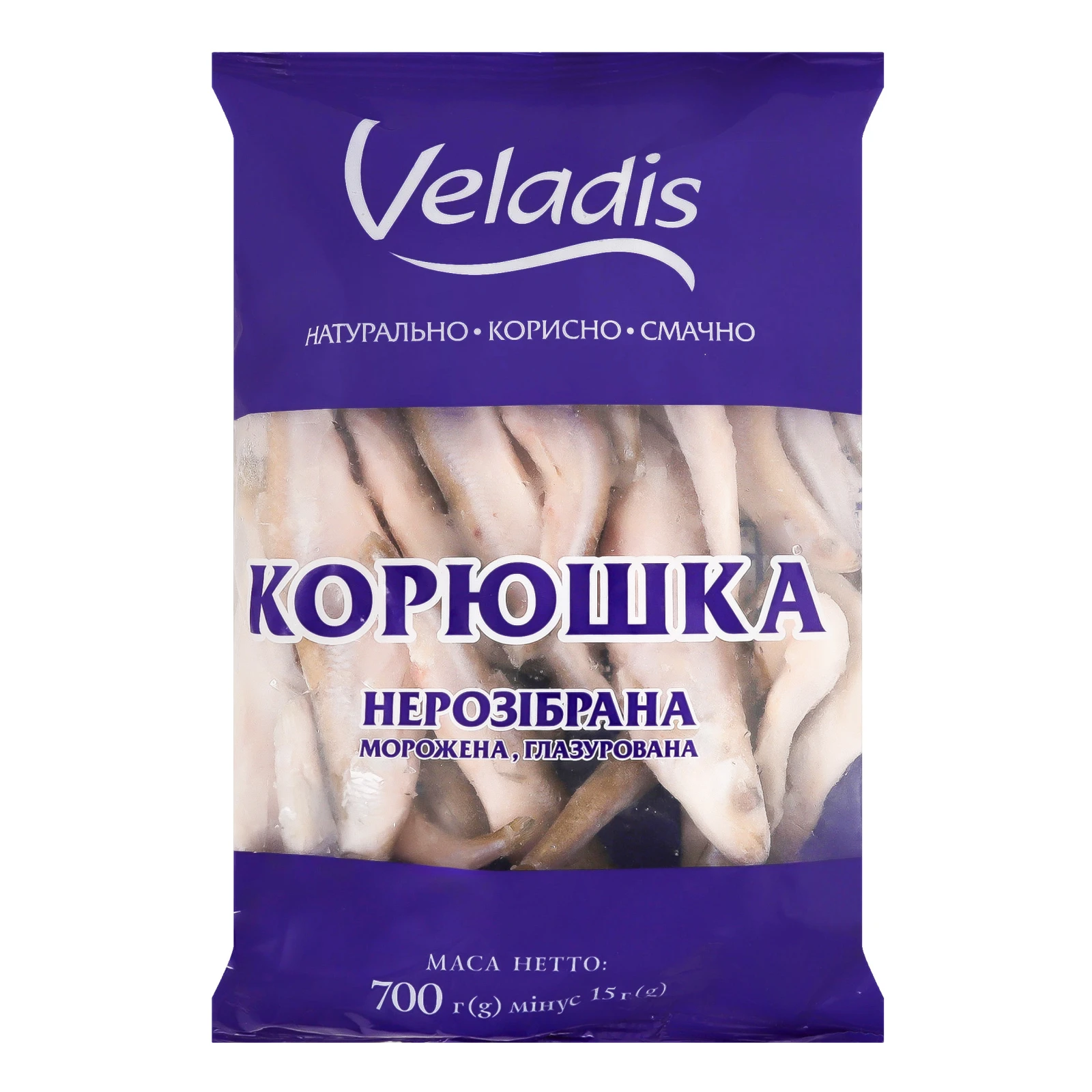 Корюшка Veladis нерозібрана глазурована морожена 700г Фото №:1