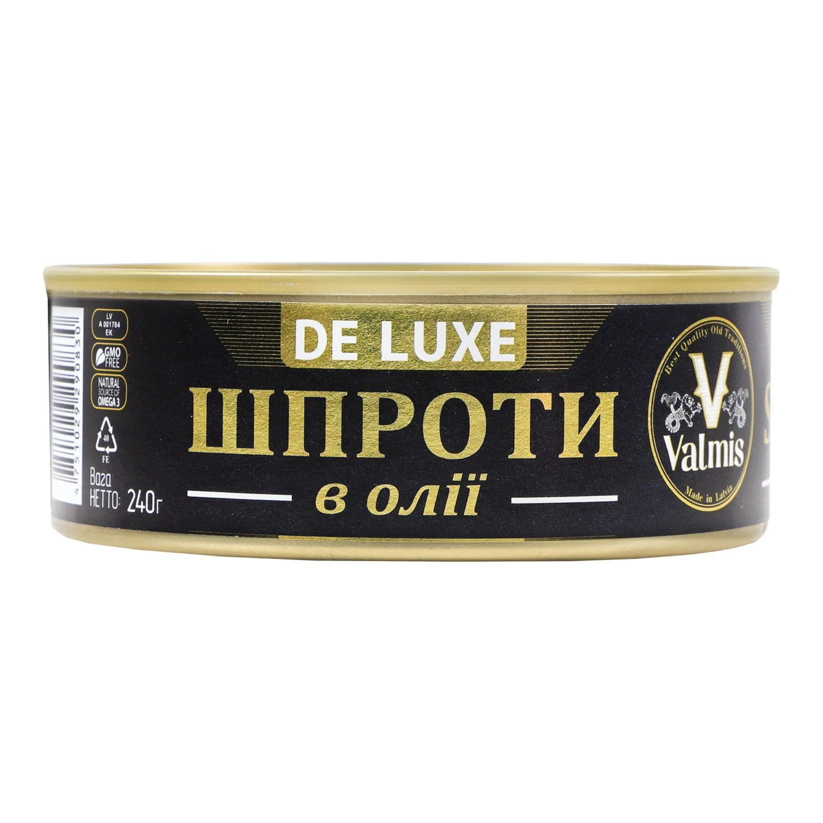 Шпроти Valmis De luxe в олії 240г Фото навігації №:1
