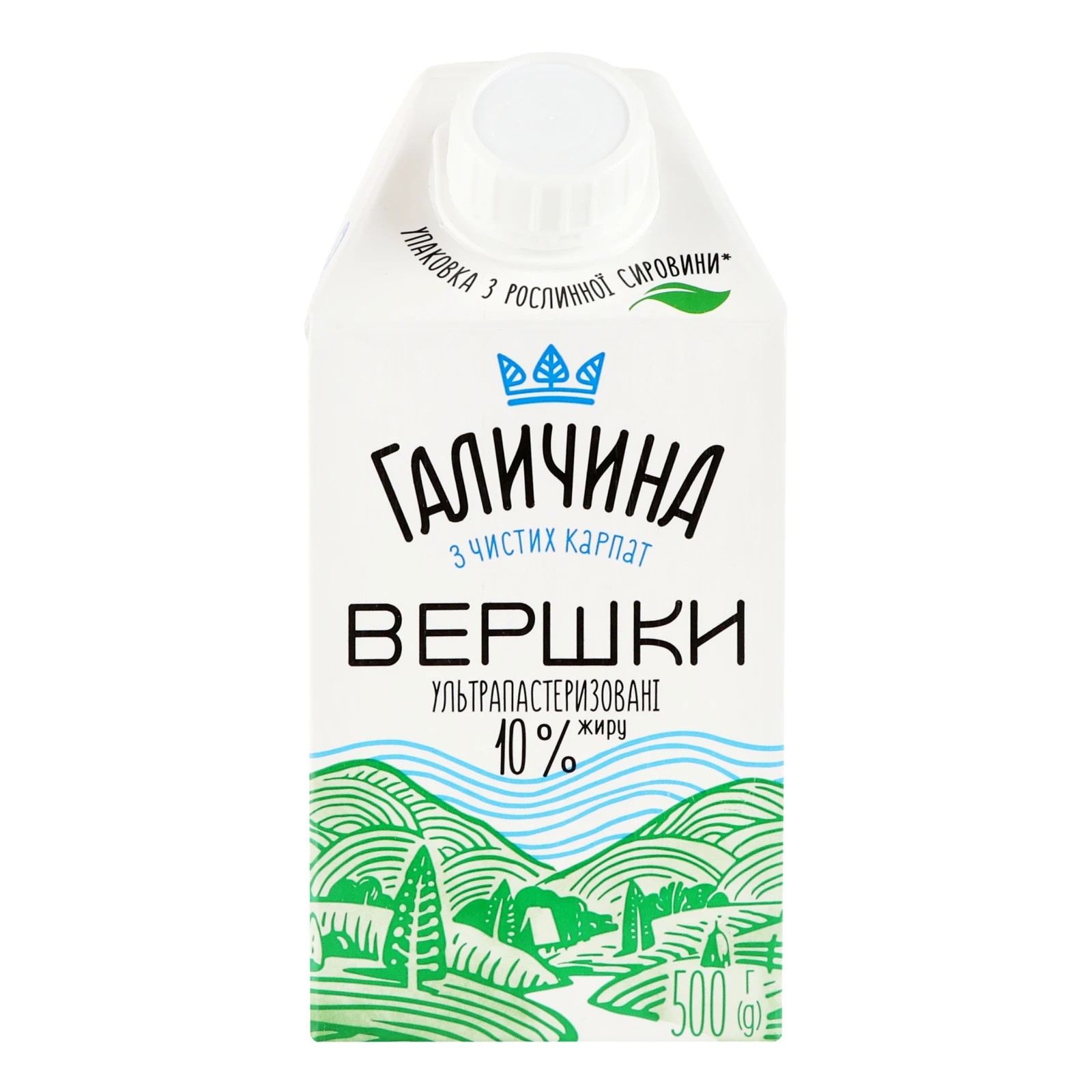 Вершки Галичина ультрапастеризовані 10% 500г Фото №:1