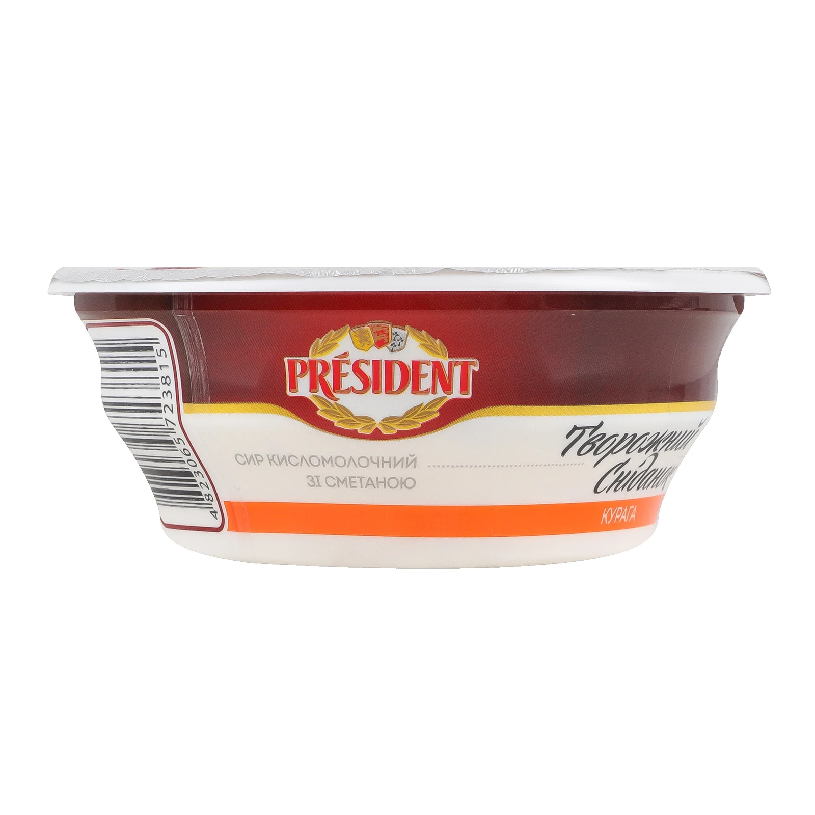 Сир кисломолочний President Творожний сніданок зі сметаною Курага 9% 180г Фото №:1