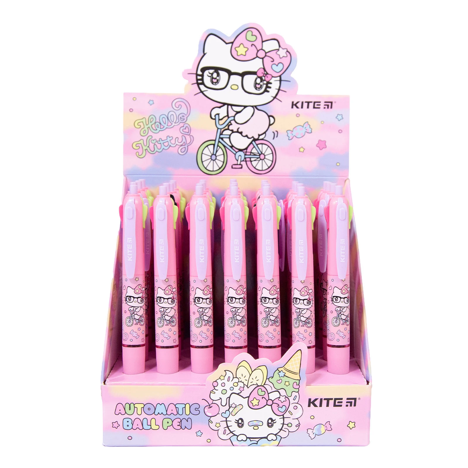 Ручка Kite кулькова Hello Kitty автоматична 4кольори 0,5мм Фото №:2