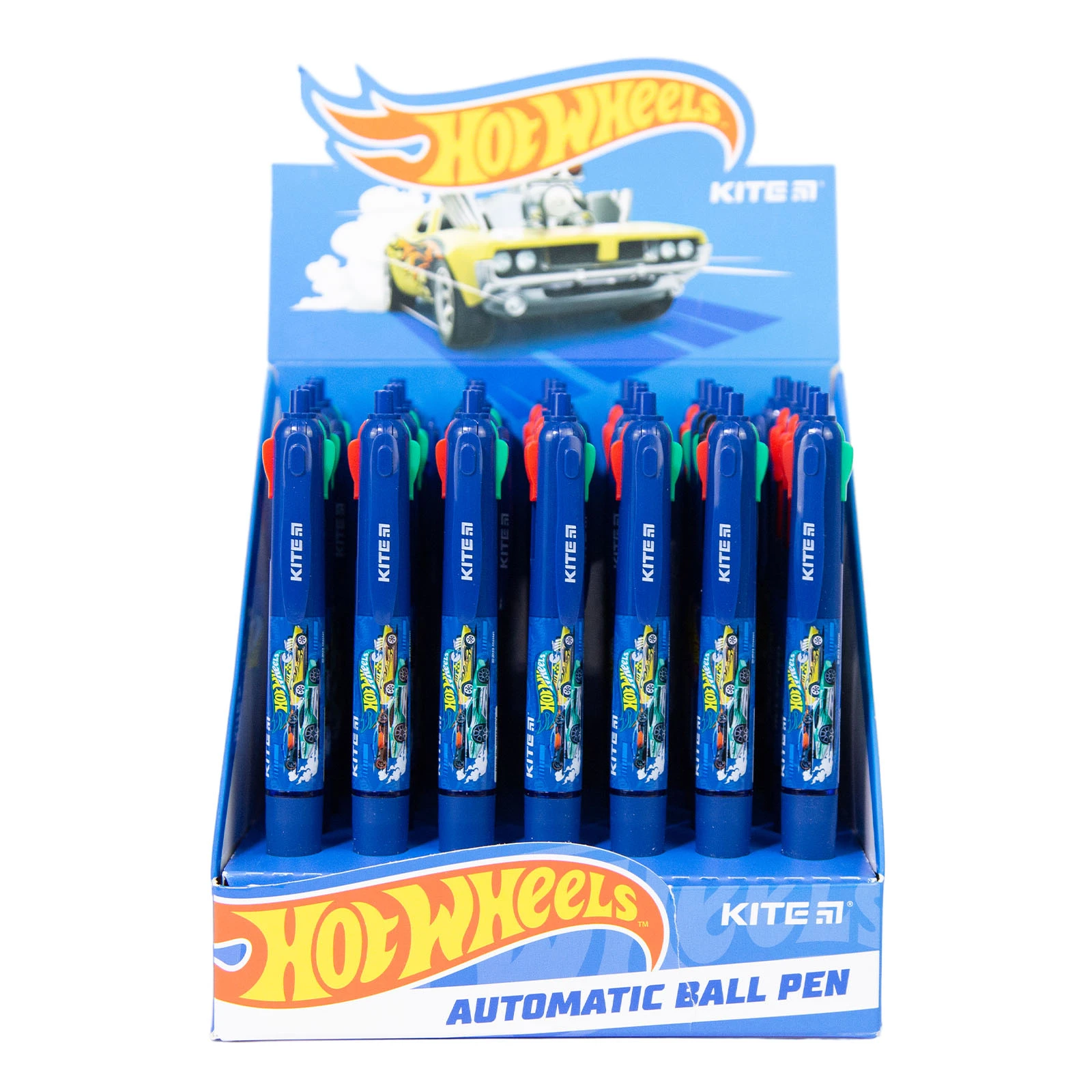 Ручка Kite кулькова Hot Wheels автоматична 4кольори 0,5мм Фото №:2
