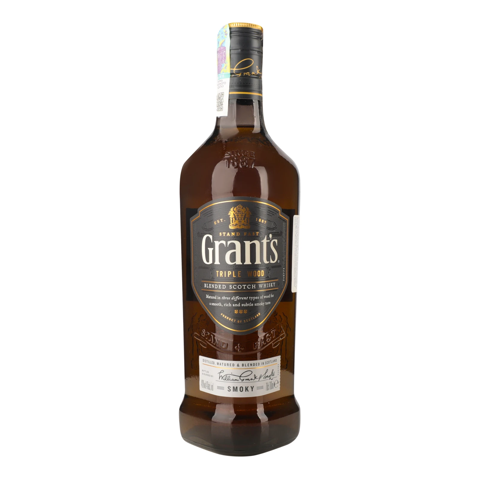 Віскі Grant's Triplewood Smoky 40% 0.7л