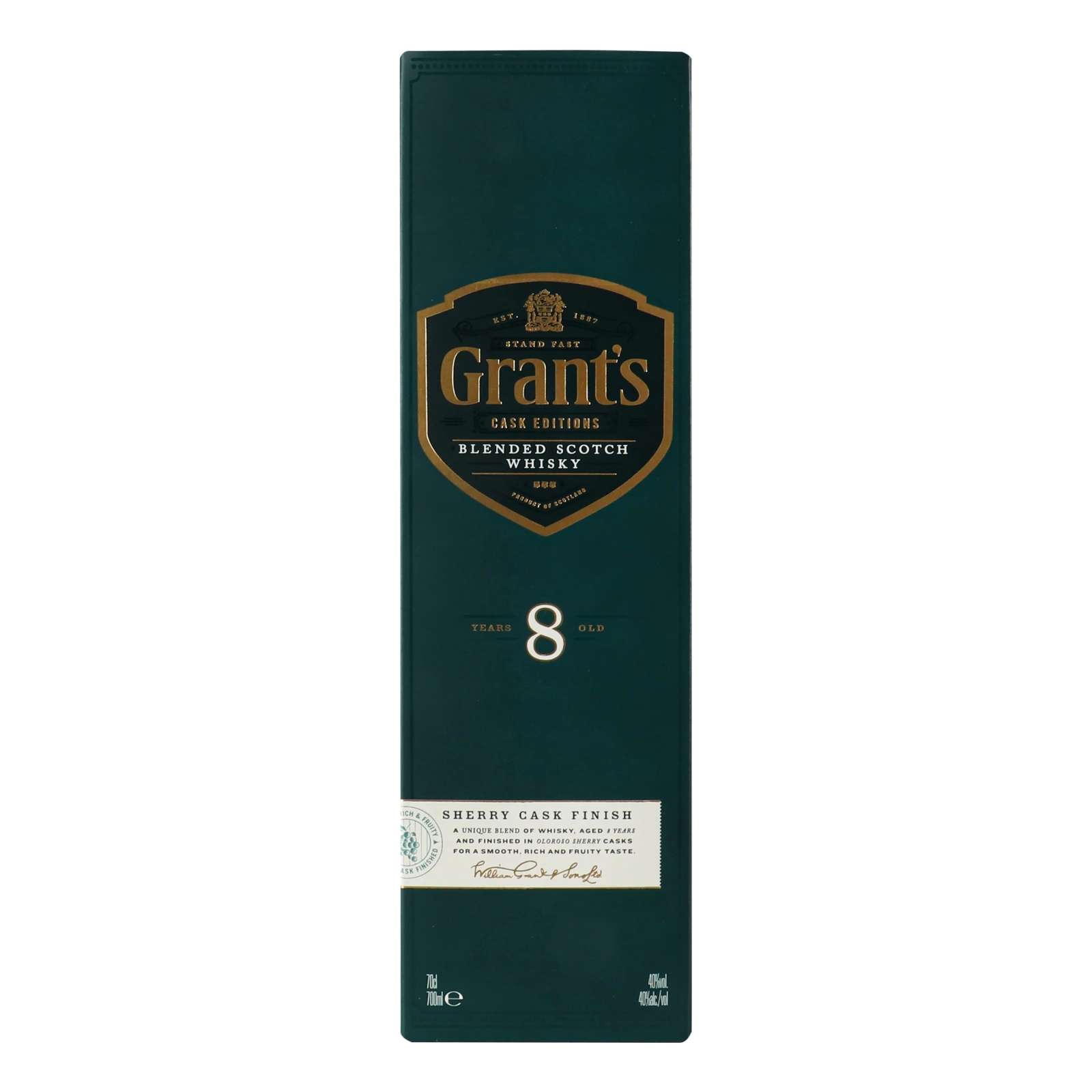 Віскі Grant`s Sherry Cask 8 рокiв 0,7л 40% Фото навігації №:1