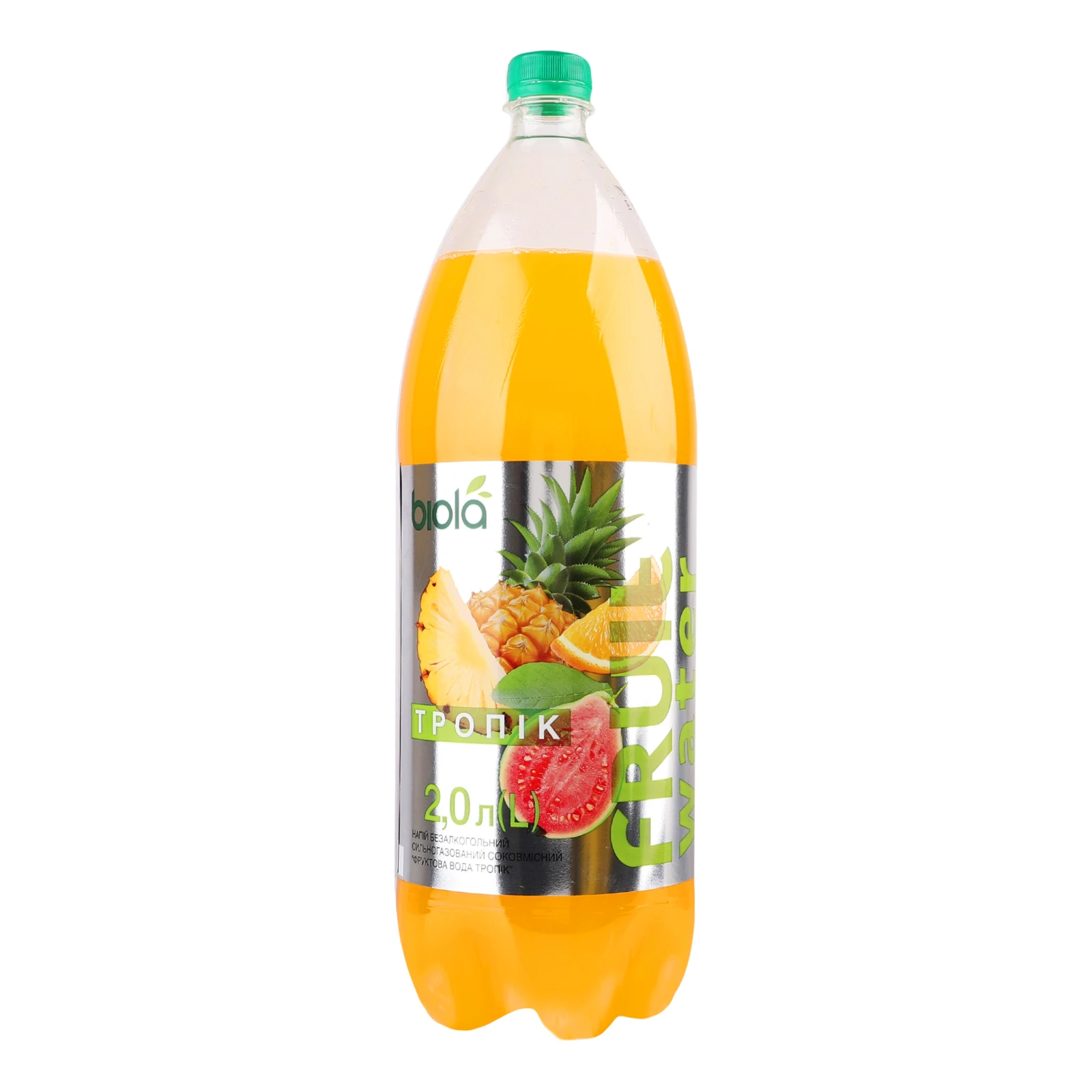 Напій безалкогольний Biola Fruit Water Тропік сильногазований соковмісний 2л Фото №:1