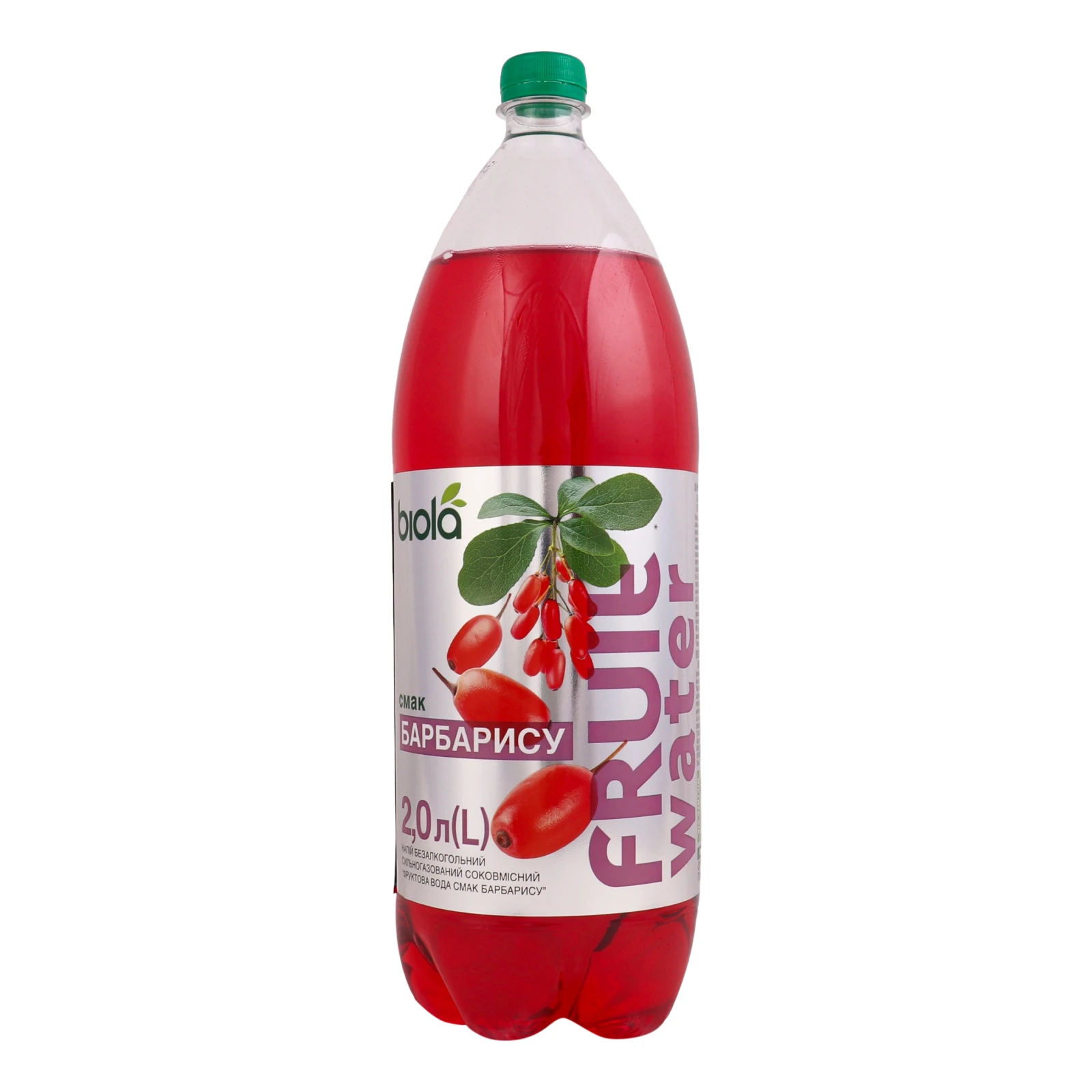 Напій Biola Fruit water соковмісний сильногазований Барбарис 2л фото 2