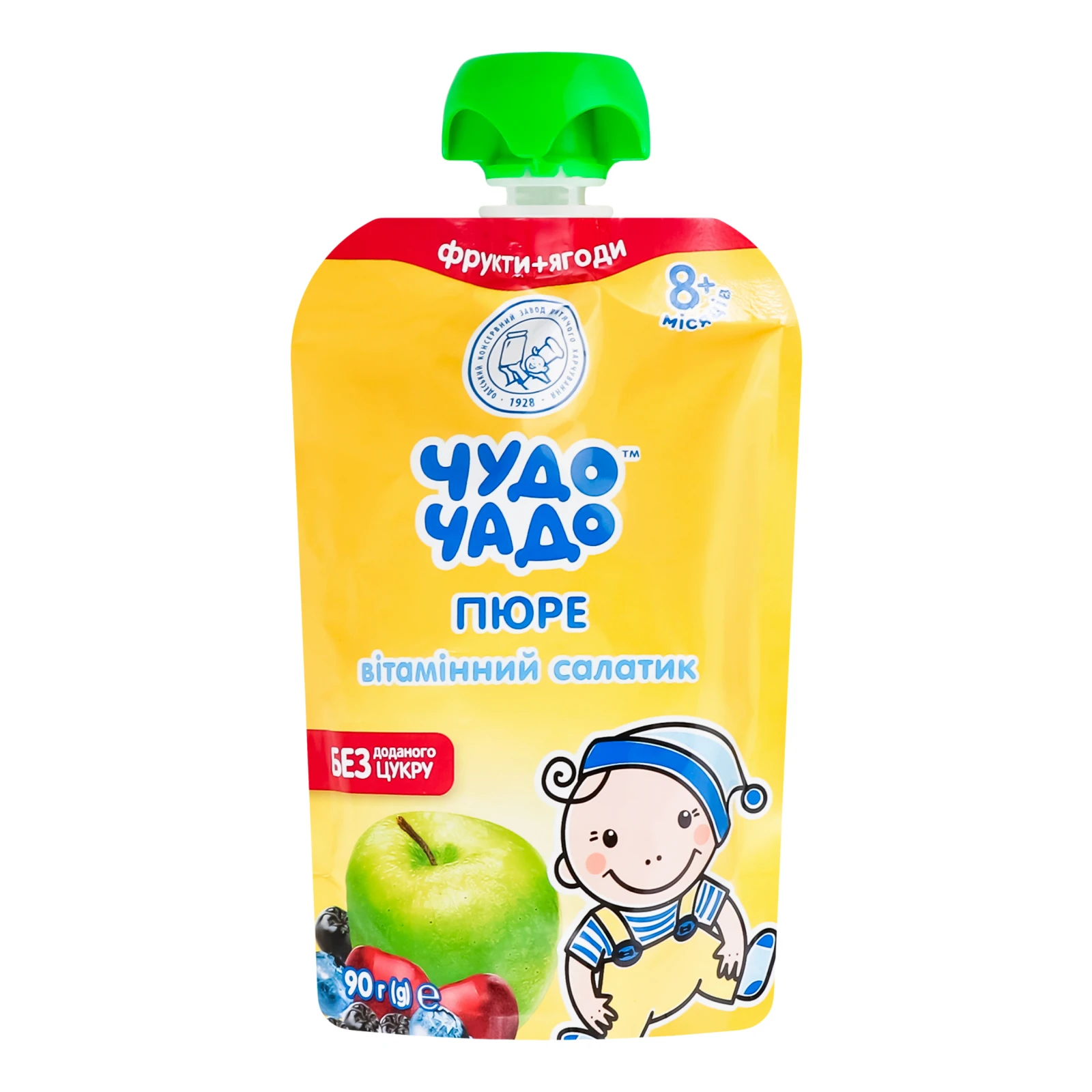 Пюре Чудо-Чадо Вітамінний салатик фруктово-ягідне гомогенізоване стерилізоване для дітей від 8-ми місяців 90г Фото №:1