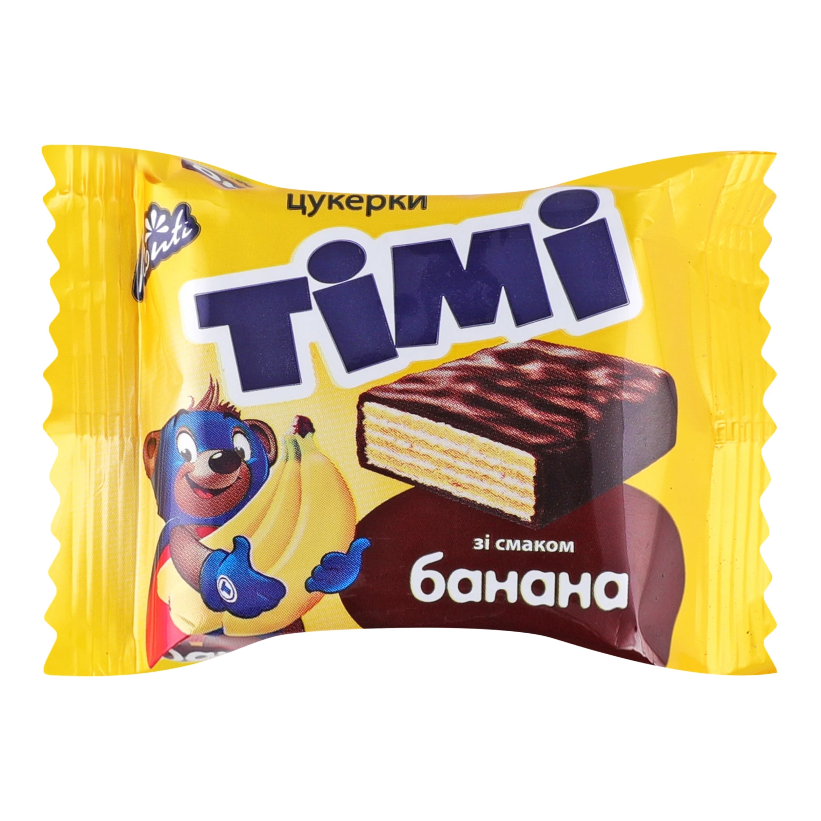 Цукерки Konti вафельні Тімі зі смаком банану Фото №:1