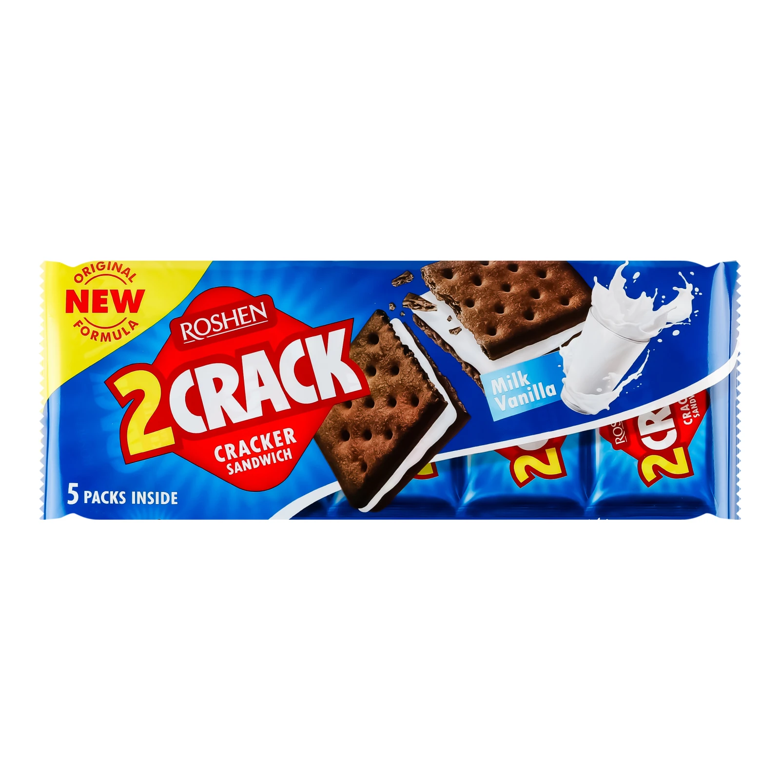 Крекер Roshen 2 Crack Milk Vanilla 5х47г/уп Фото №:1