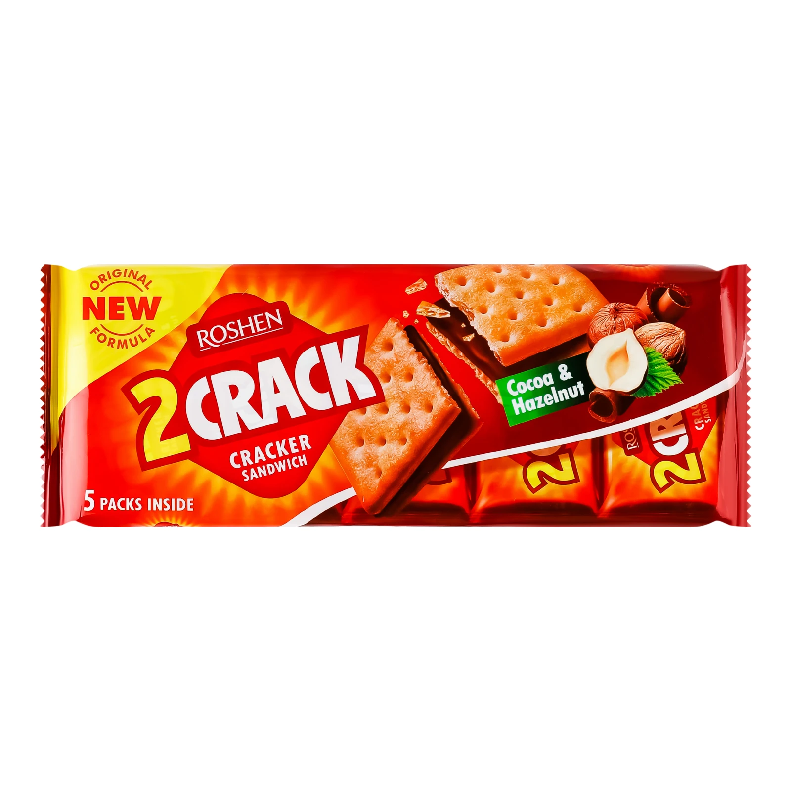 Крекер Roshen 2 Crack Cocoa&Hazelnut 5*47г/уп Фото №:1