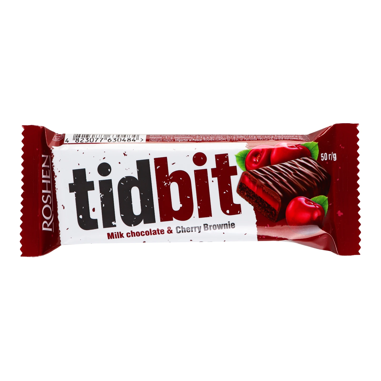 Шоколад Roshen Tidbit Вишневий брауні молочний 50г Фото №:1