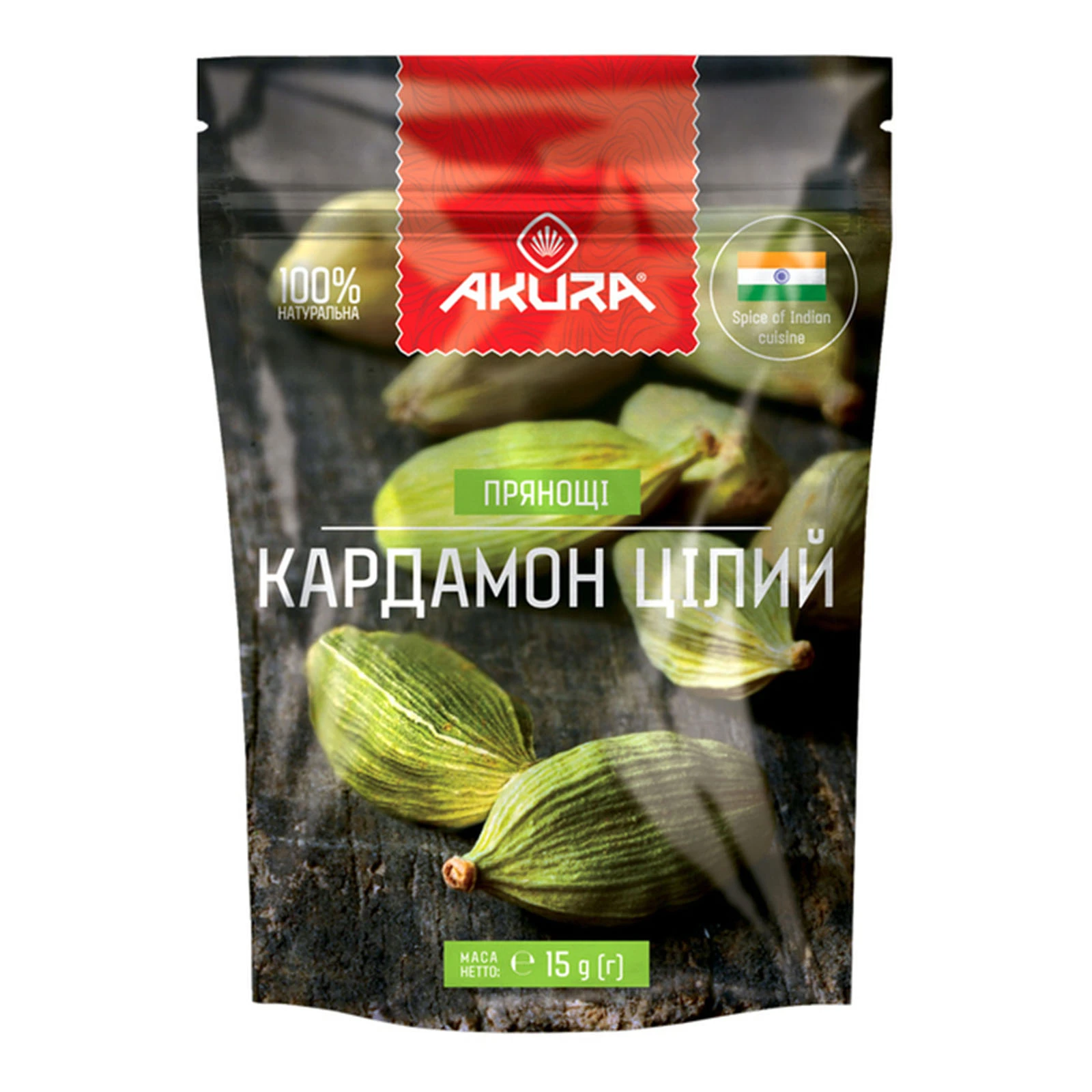 Приправа Akura 15г кардамон цілий Фото №:1