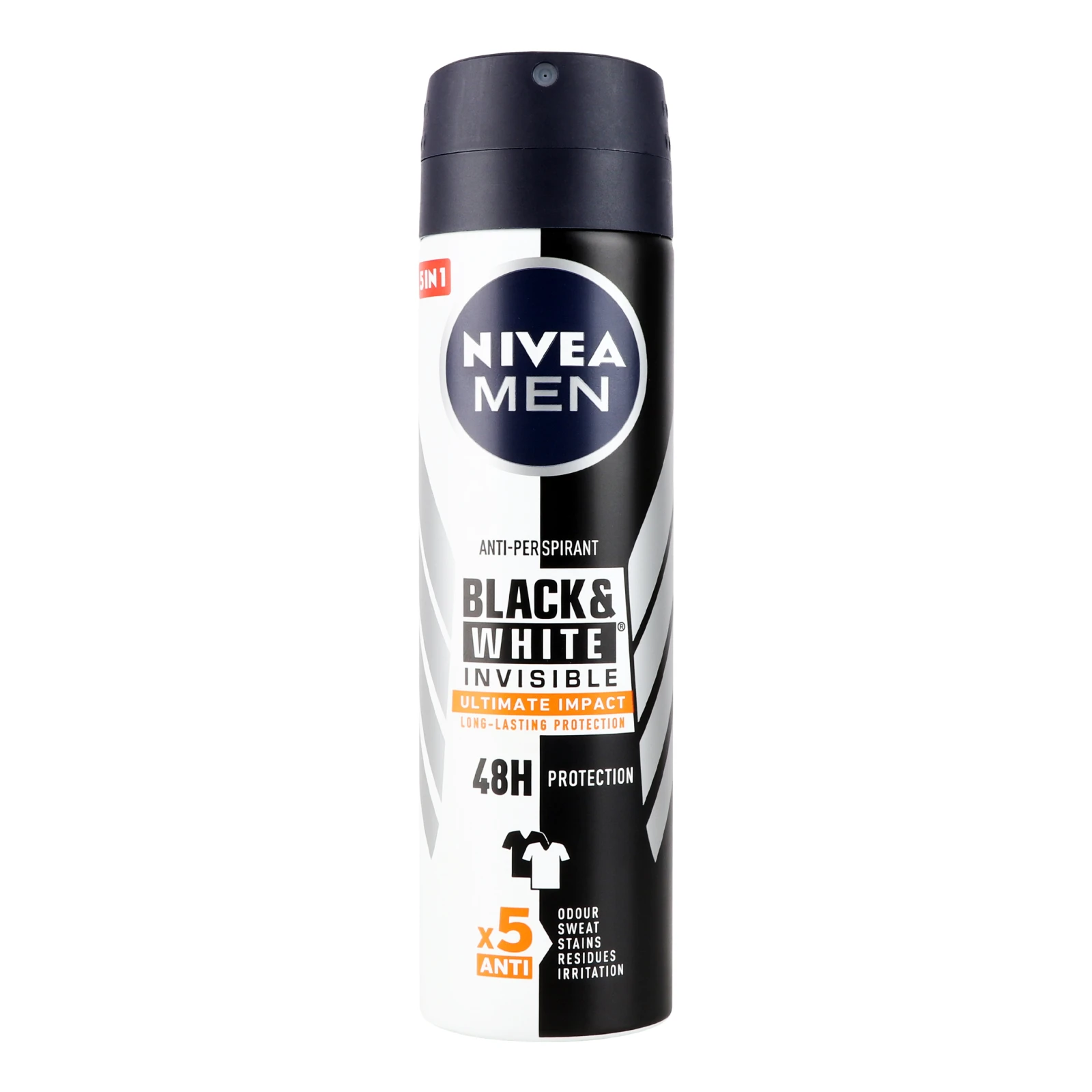 Антиперспірант Nivea Men Invisible Black&White Ultimate Impact 150мл Фото навігації №:1