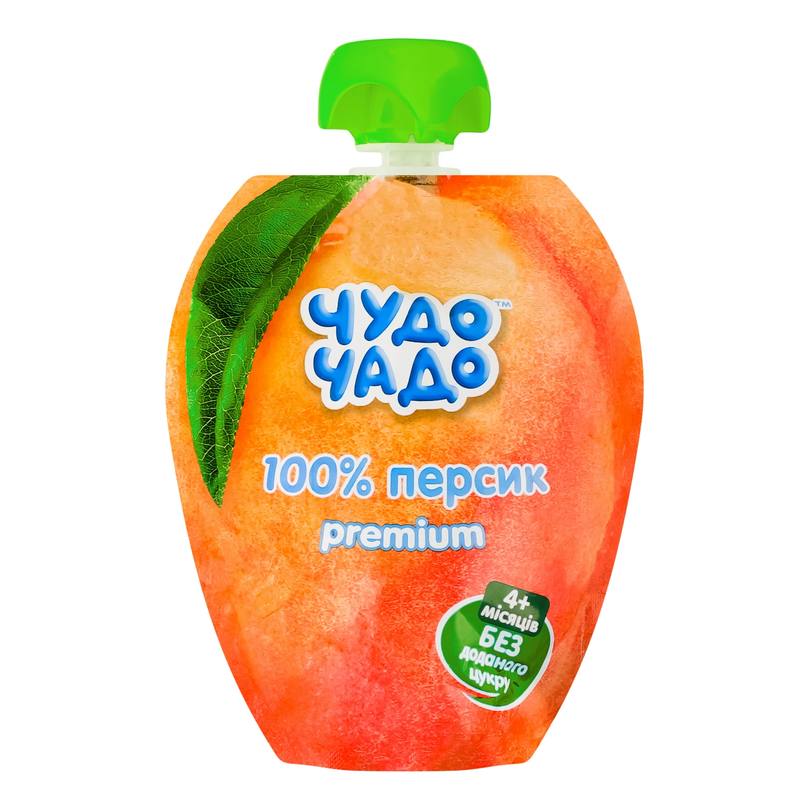 Пюре Чудо-Чадо натуральне без цукру гомогенізоване стерилізоване Персик для дітей від 4-х місяців 90г Фото №:1