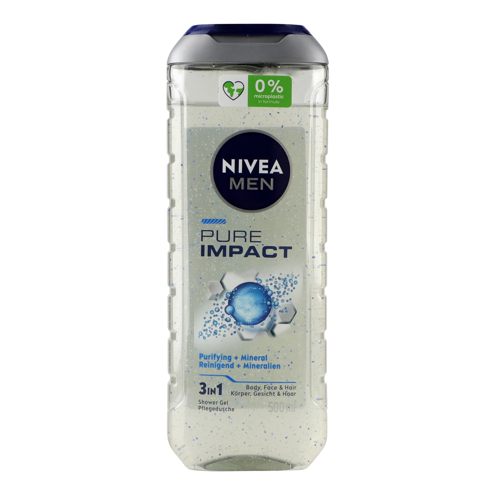 Гель для душу Nivea Men Pure іmpact 3в1 для тіла, обличчя та волосся 500мл Фото №:1
